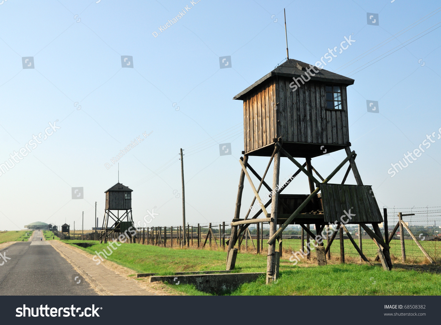 Guard Towers In Majdanek German Nazi Concentration Camp Stock Photo ...