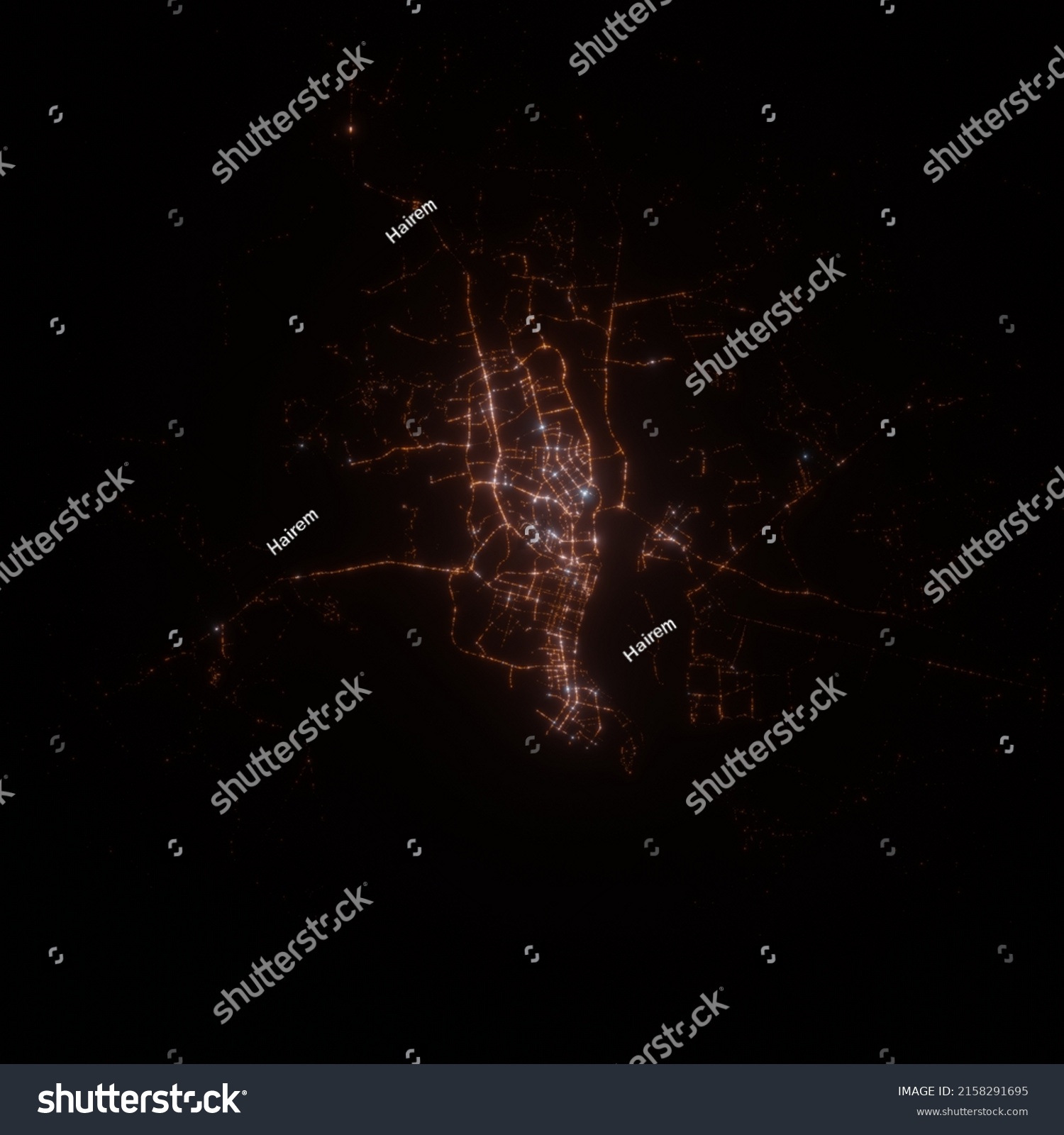 Guayaquil Ecuador Street Lights Map Satellite Stock Illustration ...