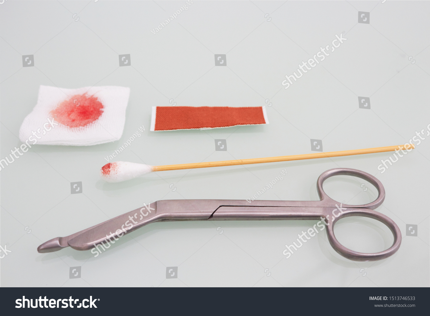 Guaze Cutting Scissors Blood Gauze Swab Stock Photo 1513746533 Shutterstock