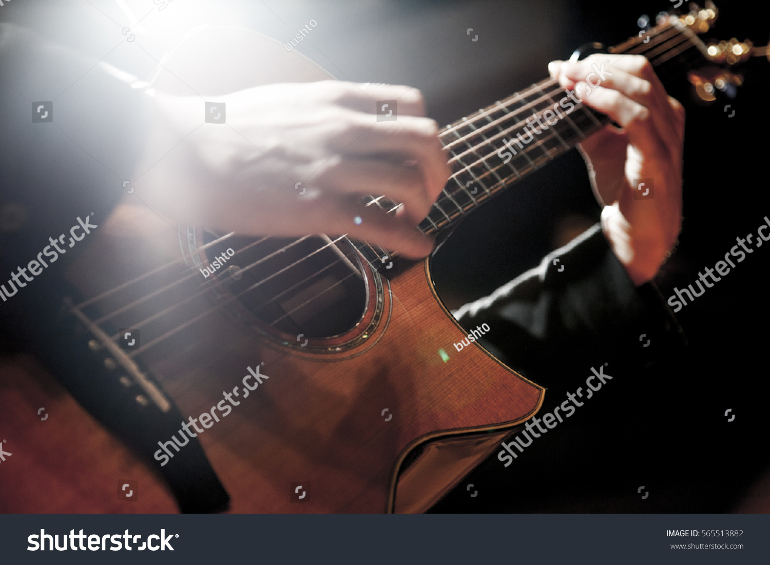 Guitarist Playing His Fingers Stock Photo (edit Now) 565513882