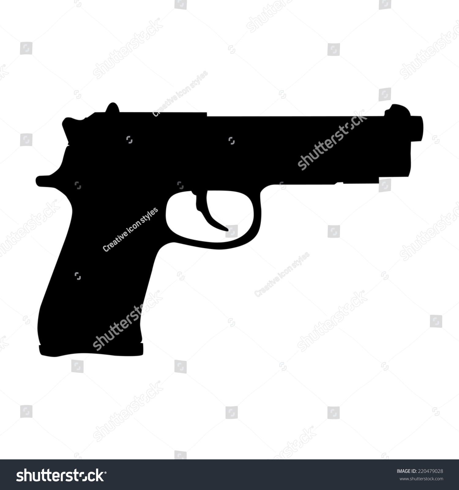 Gun Isolated On White Stock Photo 220479028 : Shutterstock