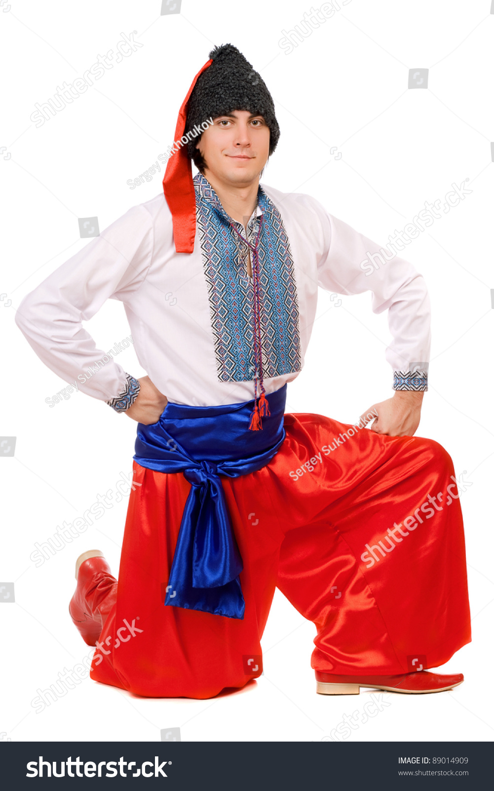 Guy Ukrainian National Costume Isolated On Stock Photo 89014909 ...