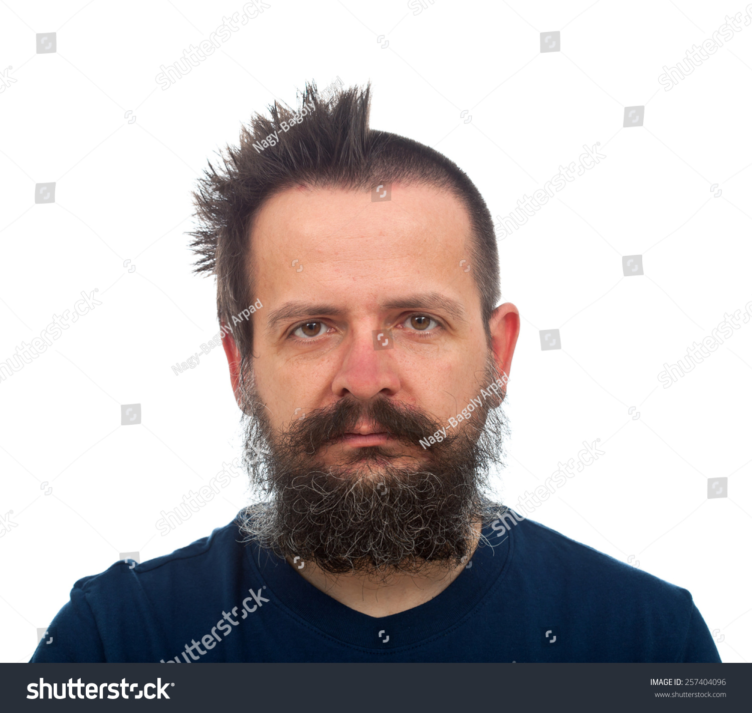 Guy Large Beard Funny Haircut Stockfoto Jetzt Bearbeiten