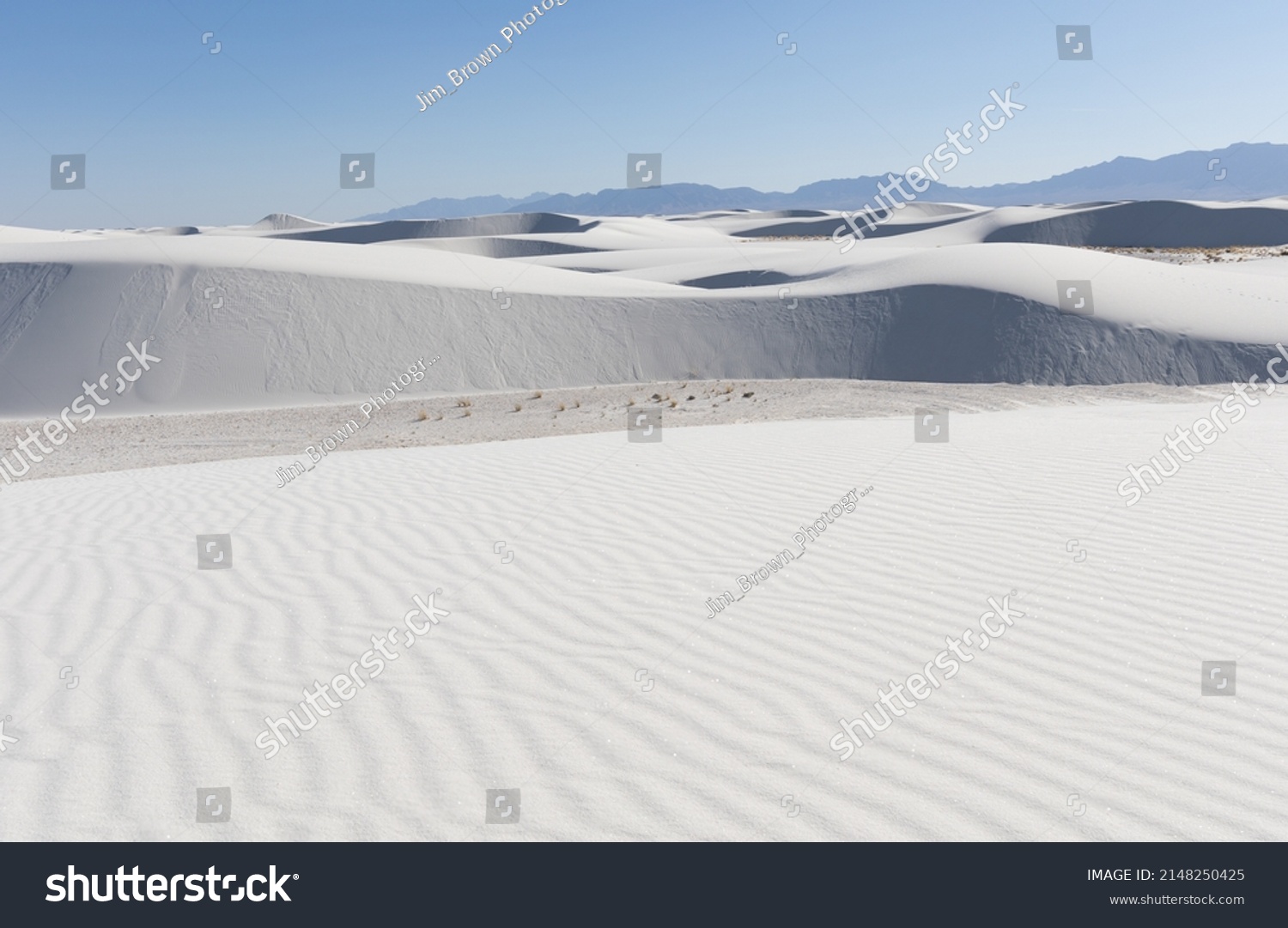 Gypsum Sand Dunes White Sands National Stock Photo 2148250425 ...