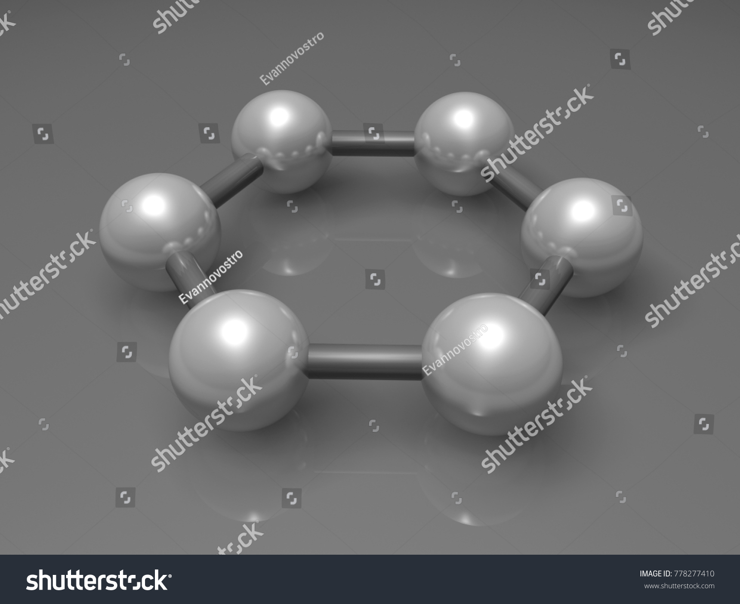 Hgraphene Aromatic Cluster Schematic Molecular Model: Ilustración De ...