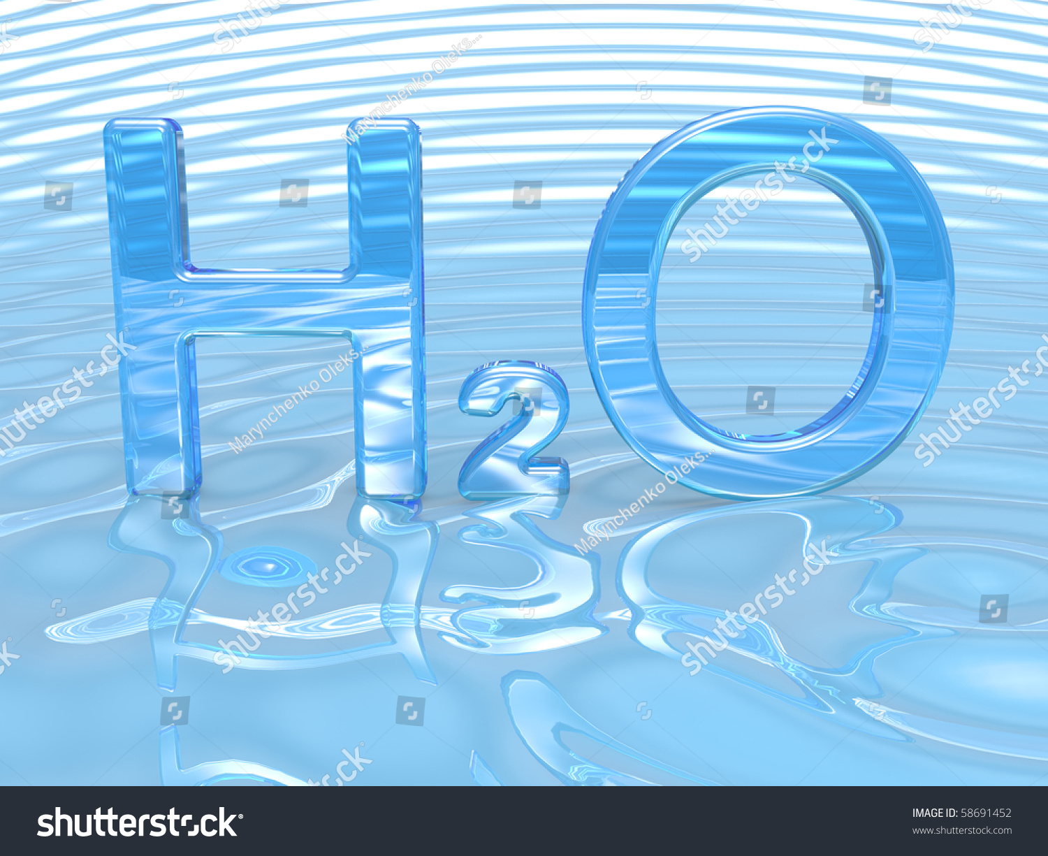 H2o Water Symbol On A White Background Stock Photo 58691452 : Shutterstock