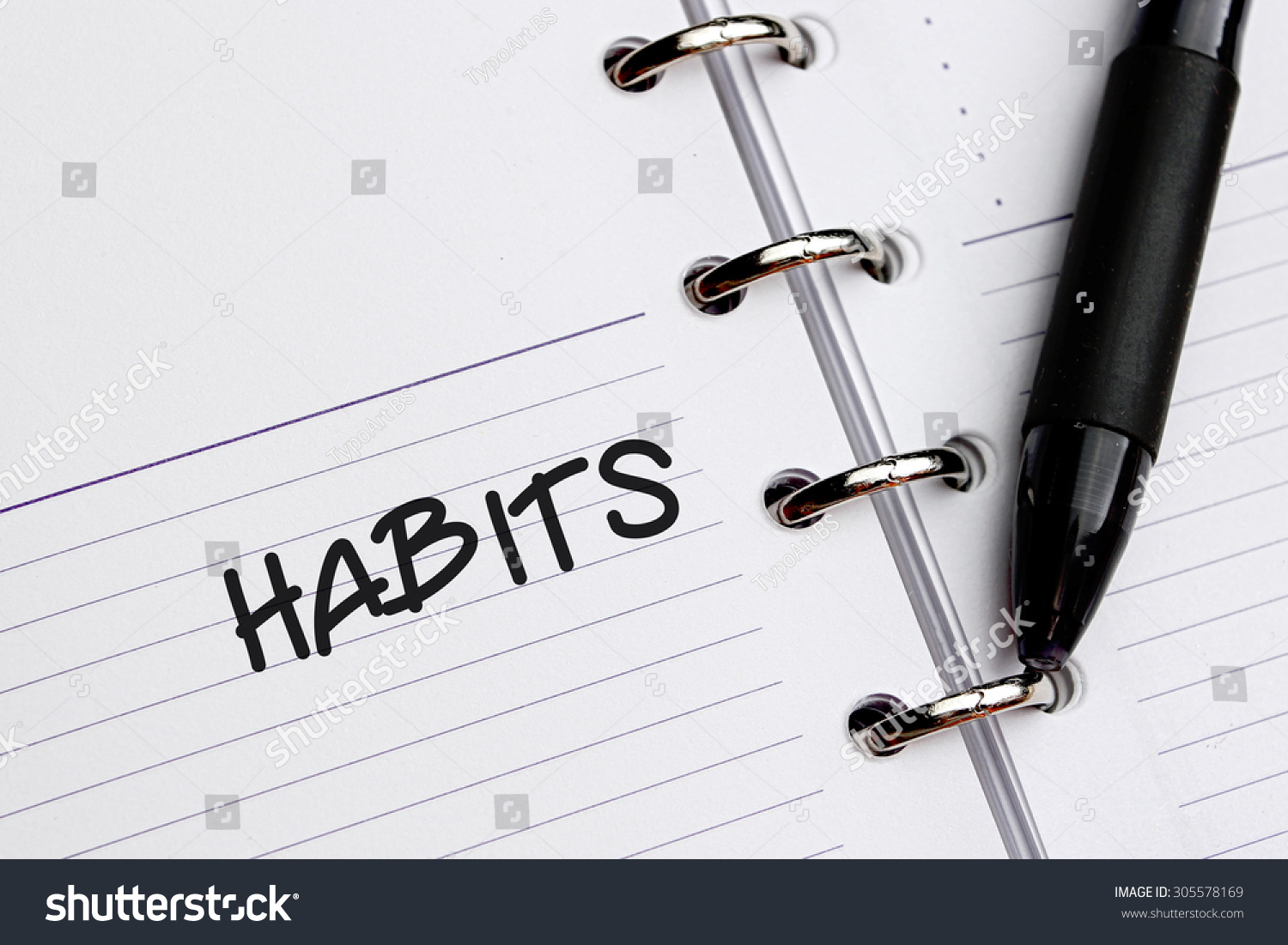 Habits Word Written On Notebook Stock Photo 305578169 : Shutterstock