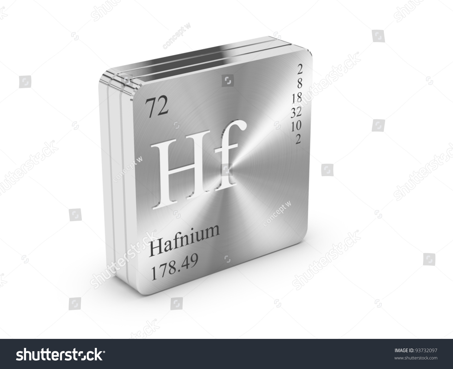 Hafnium Element Periodic Table On Metal Stock Illustration