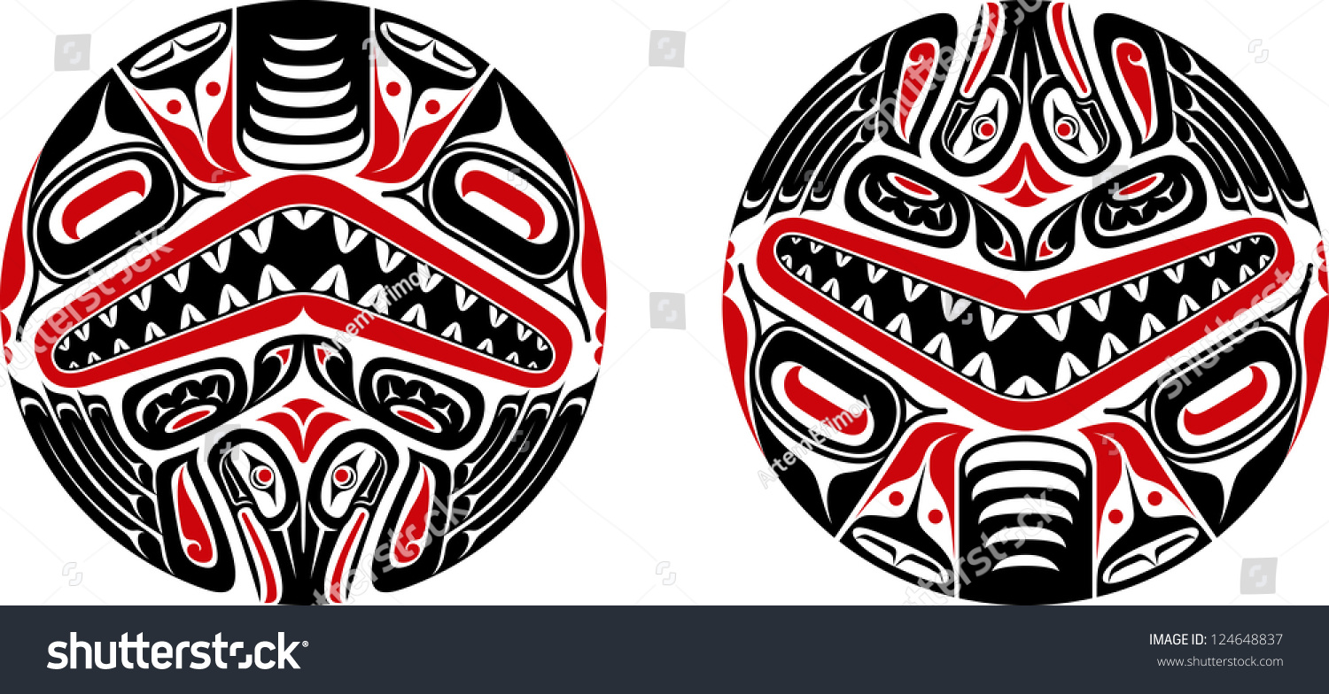 haida style tattoo design created animal stock illustration haida style tattoo design created animal stock illustration