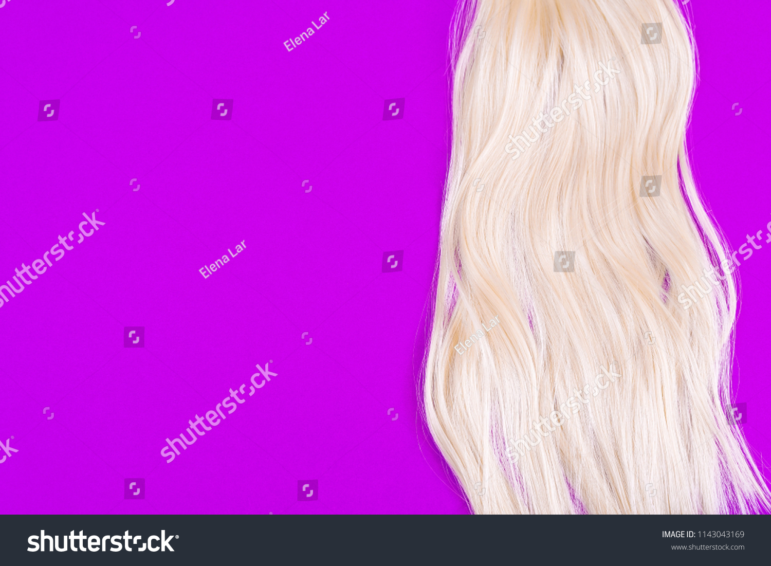 Hair Color Blond On Bright Purple Stock Photo Edit Now 1143043169