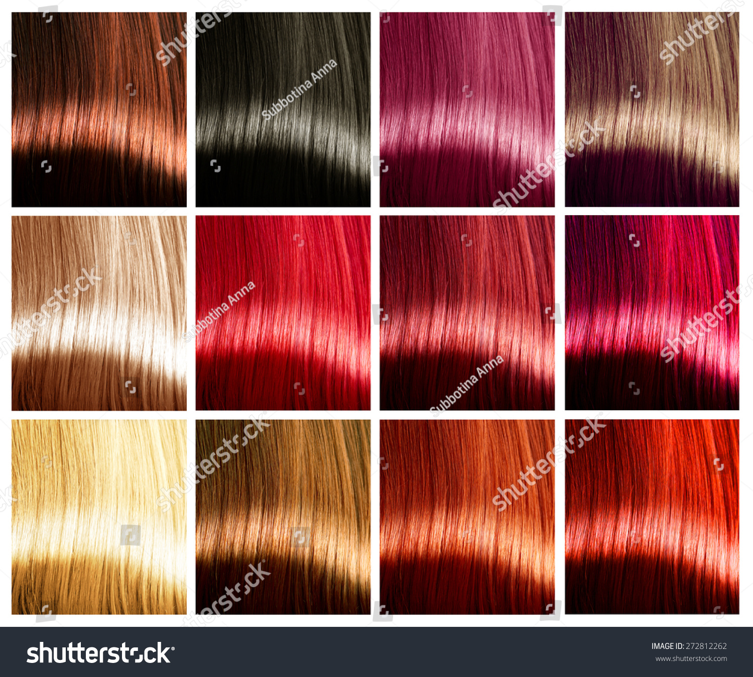 Hair Colors Palette Hair Colours Set Stockfoto Jetzt