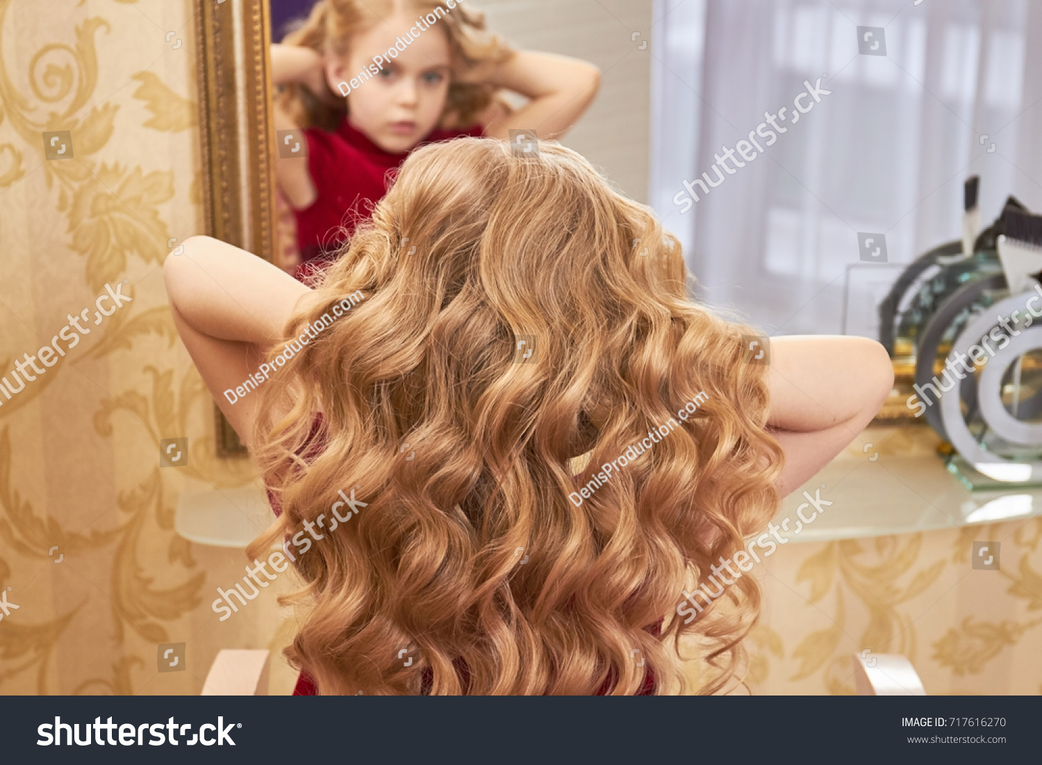 Hair Little Girl Beautiful Blonde Wavy Stock Photo Edit Now