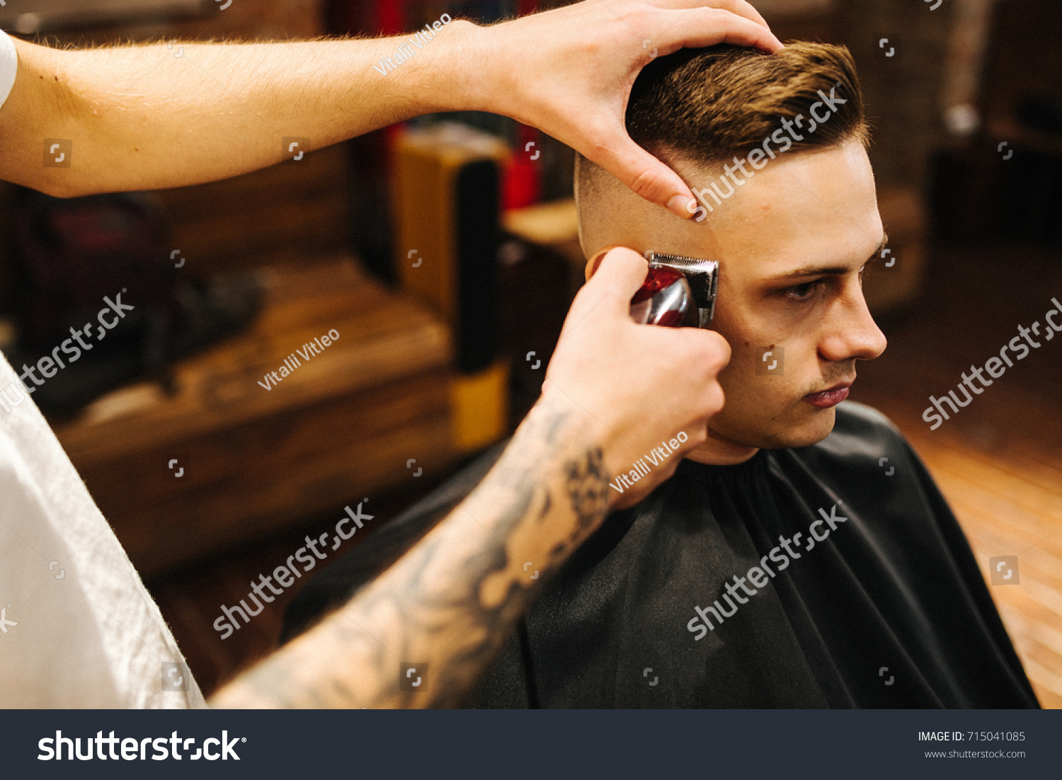 Haircut Men Barbershop Mens Hairdressers Barbers Stockfoto