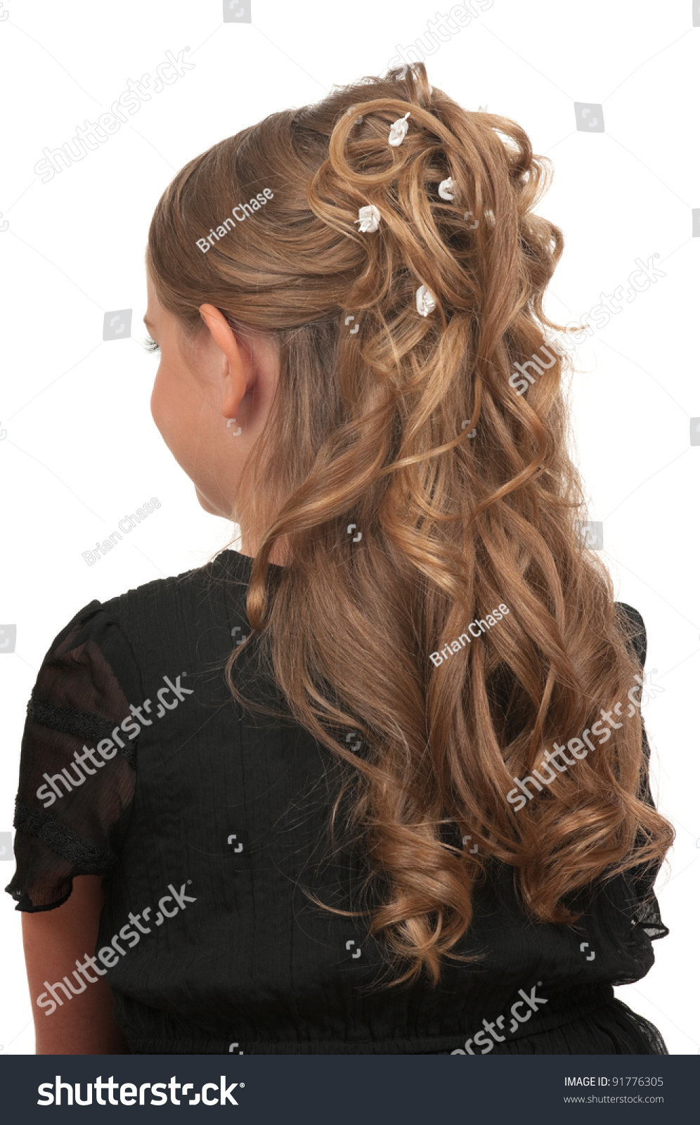 Hairdo Little Girls Weddings Parties Stock Photo Edit Now 91776305