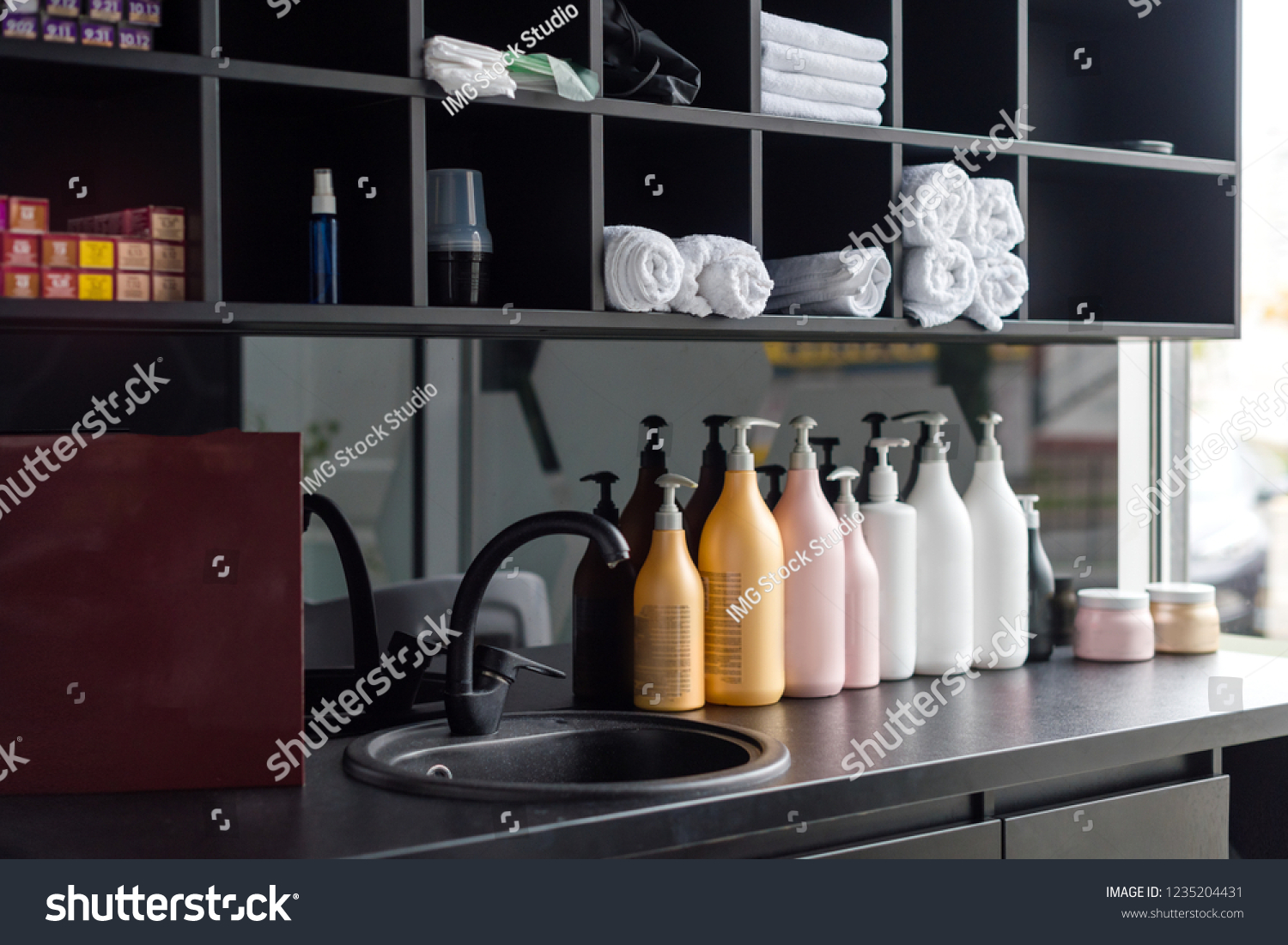 Hairdressers Workplace Modern Beauty Salon Hair Stock Photo Edit Now 1235204431