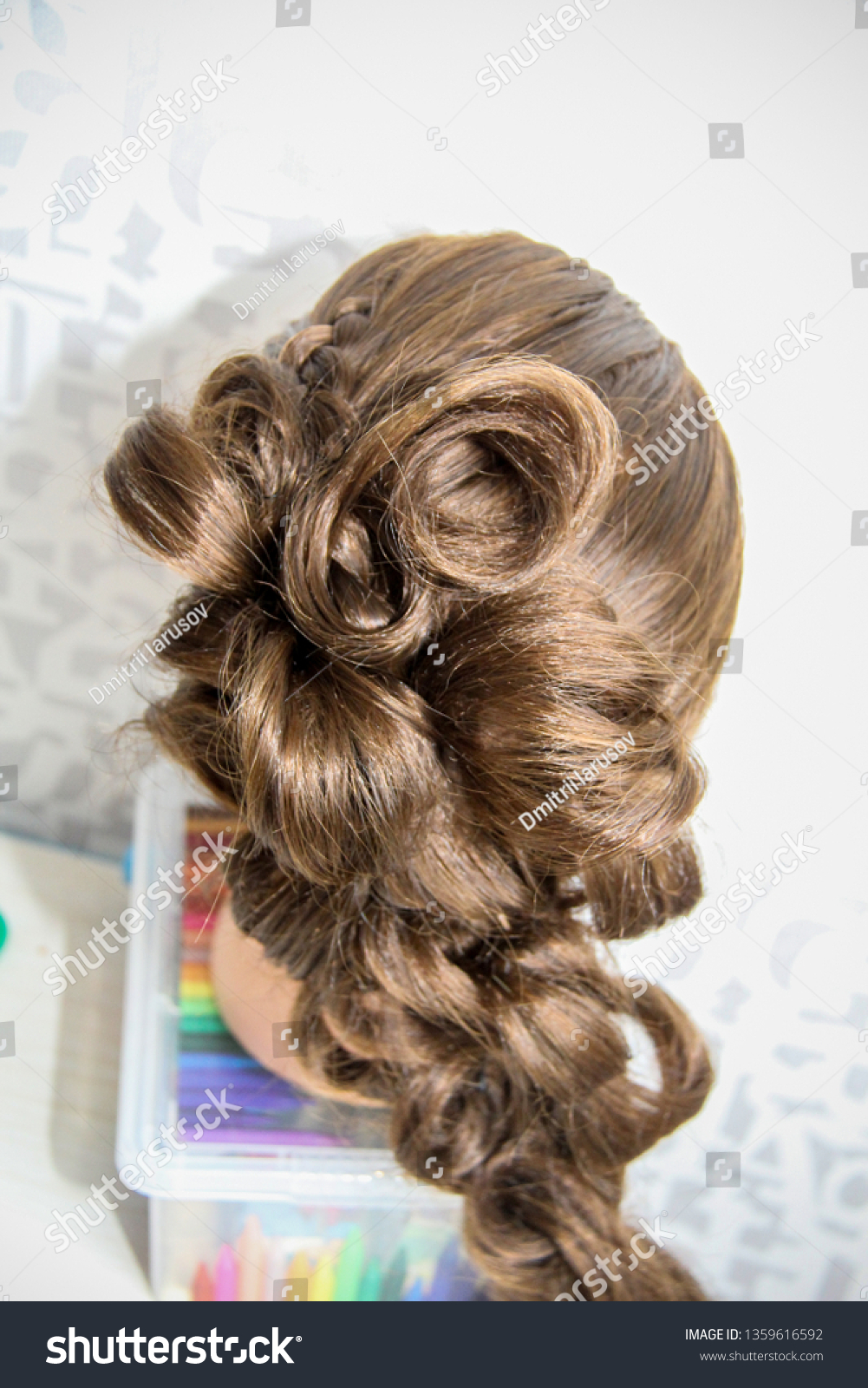 Hairstyle Braided Pigtails On Head Female Stock Photo Edit Now