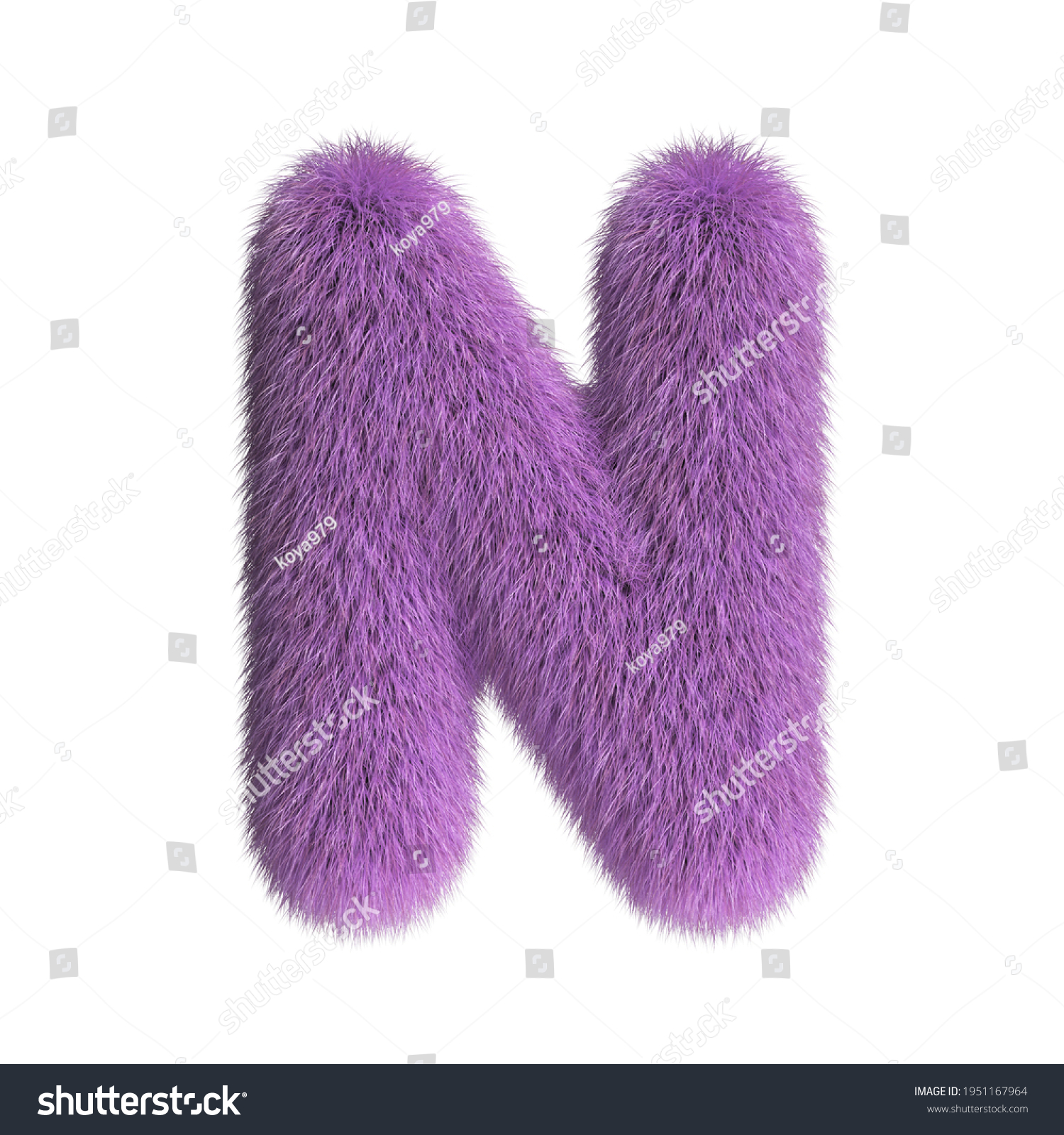 Hairy Font Furry Alphabet 3d Rendering Stock Illustration 1951167964