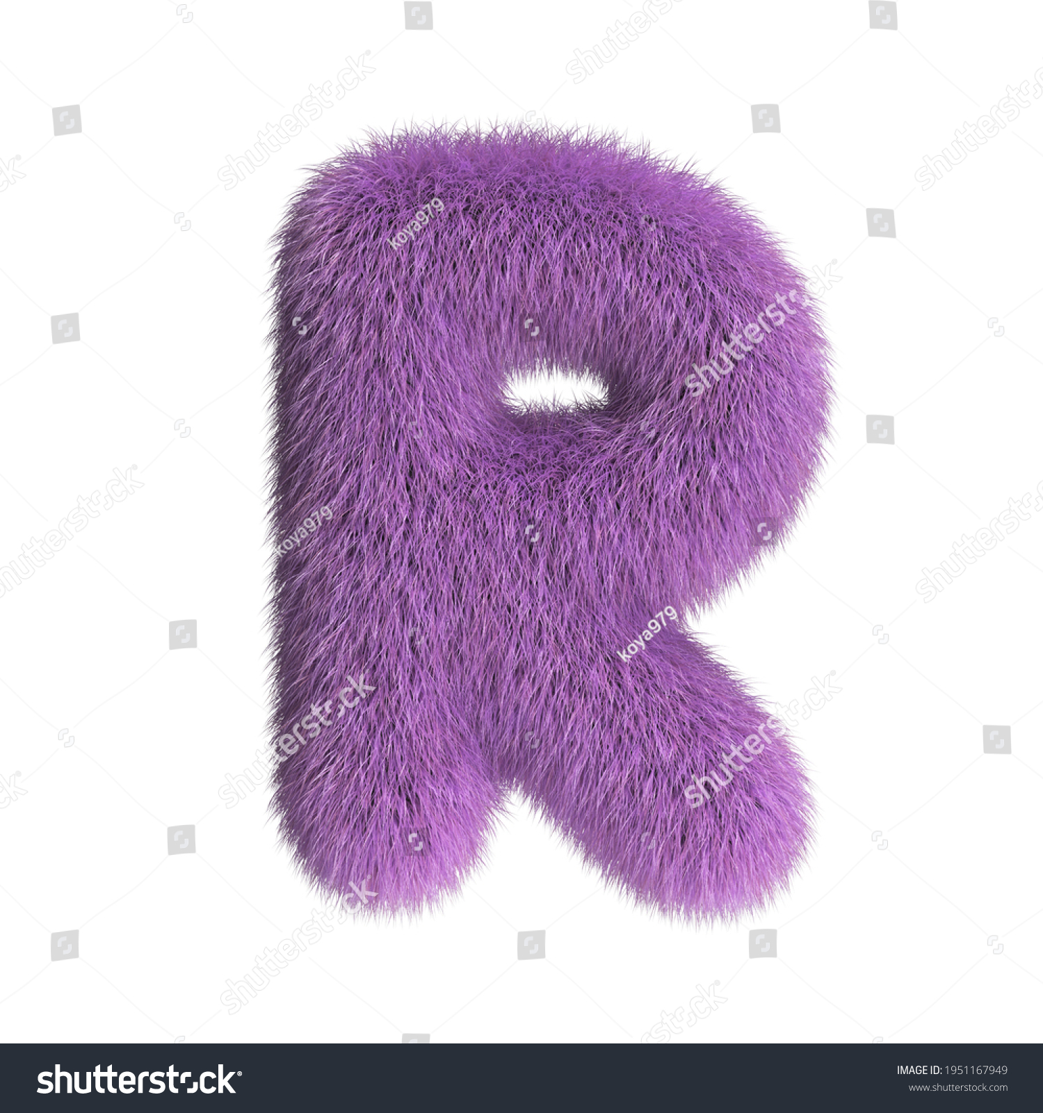 Hairy Font Furry Alphabet 3d Rendering Stock Illustration 1951167949 ...