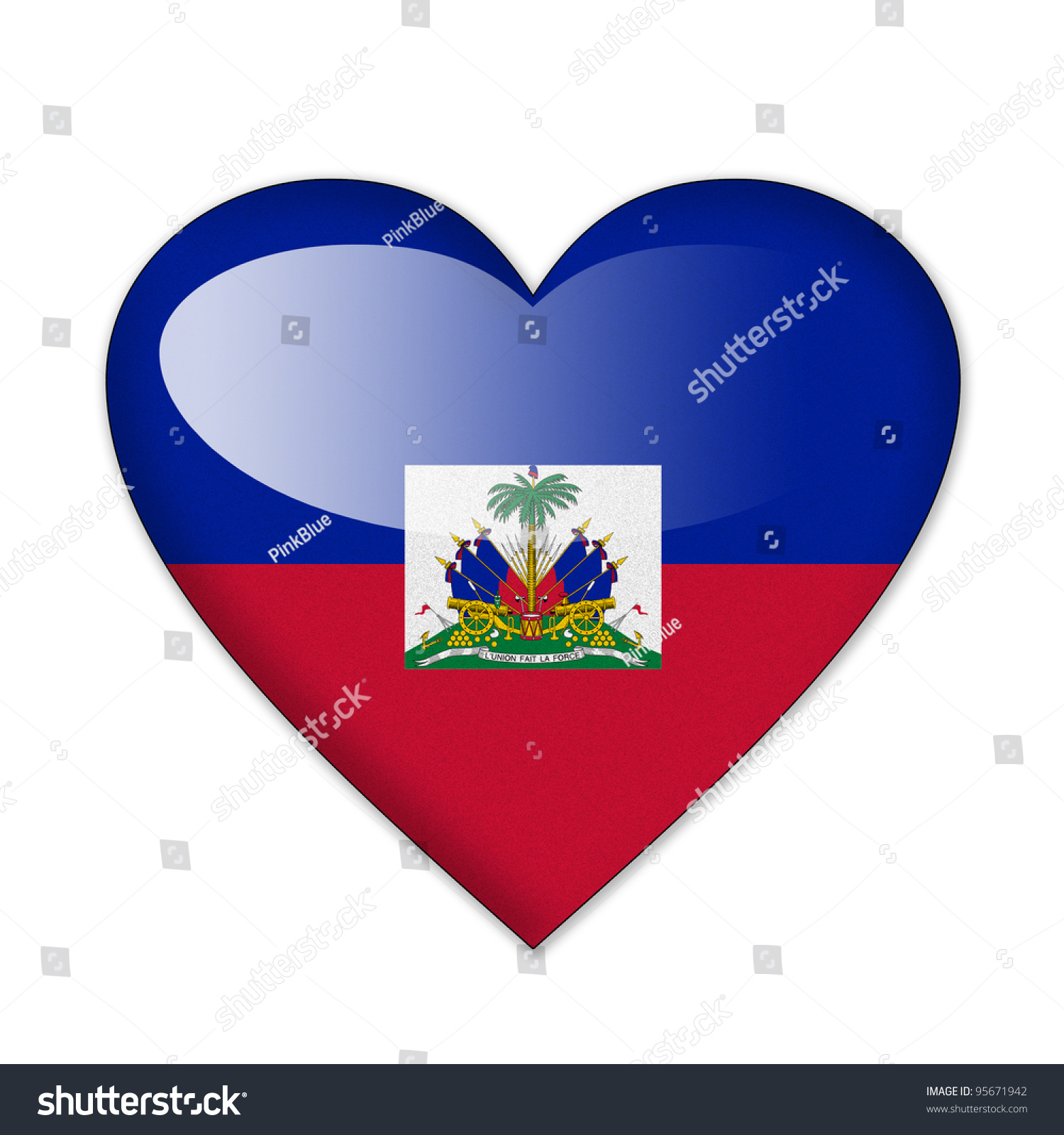 Haiti Flag Heart Shape Isolated On Stock Illustration 95671942 ...