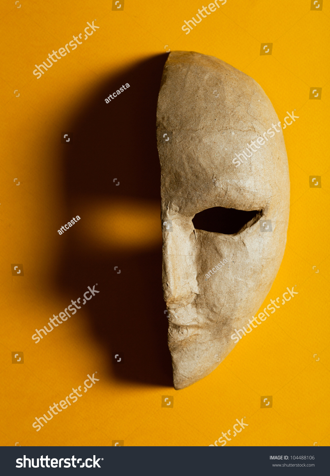 Download Half Paper Masks On Yellow Background Royalty Free Stock Image PSD Mockup Templates