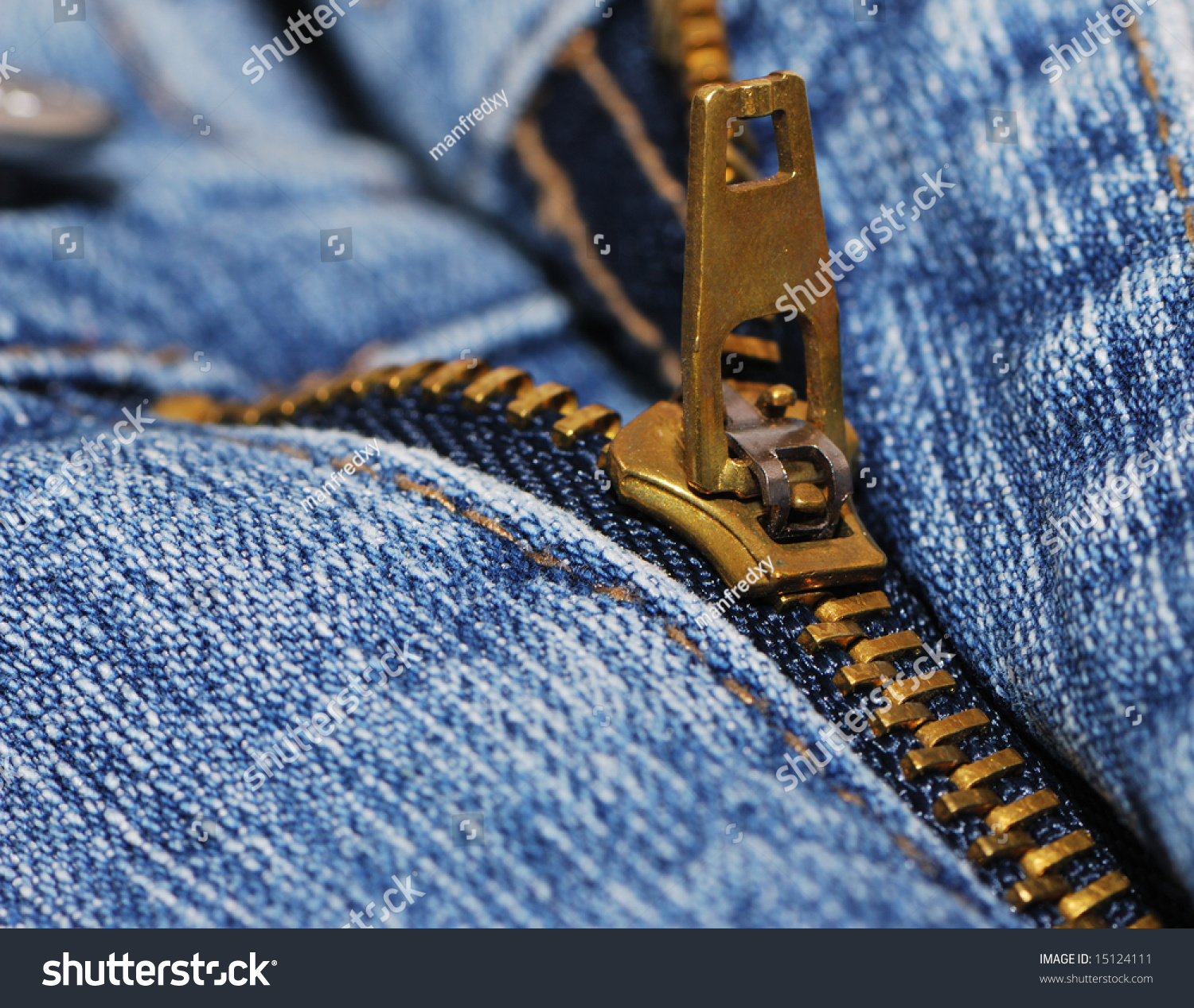 Half Open Zipper Of A Blue Jeans Stock Photo 15124111 : Shutterstock