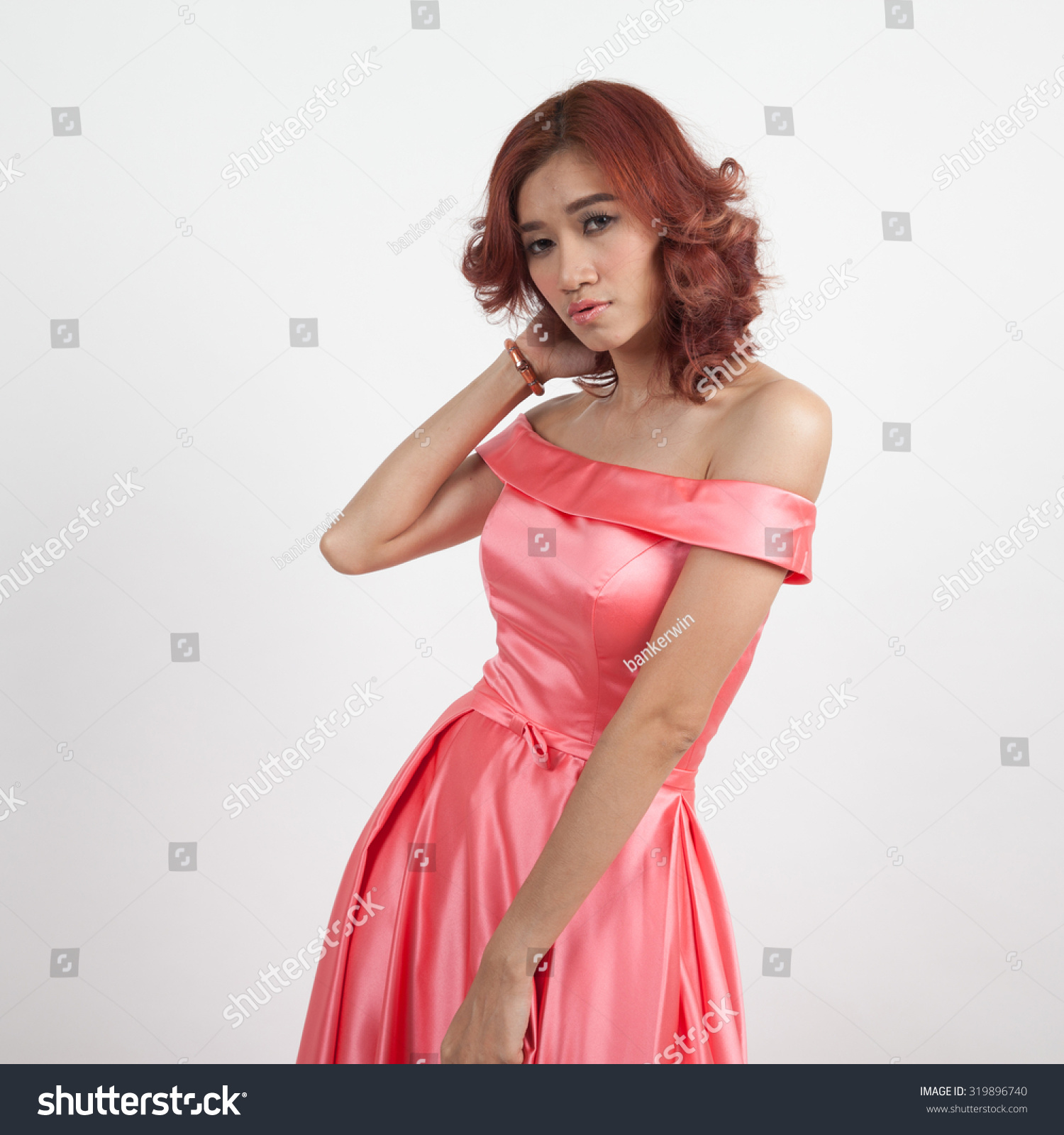 beautiful girl half dress