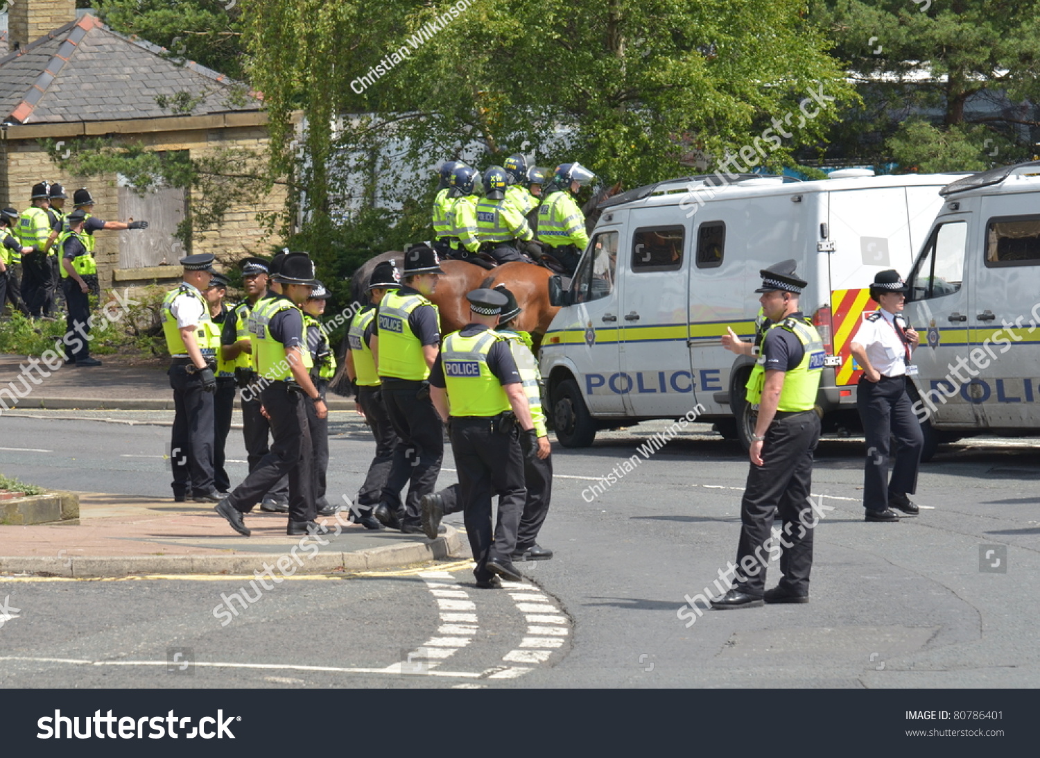 Halifax, West Yorkshire, England-Jul 10: Riot Police Control ...