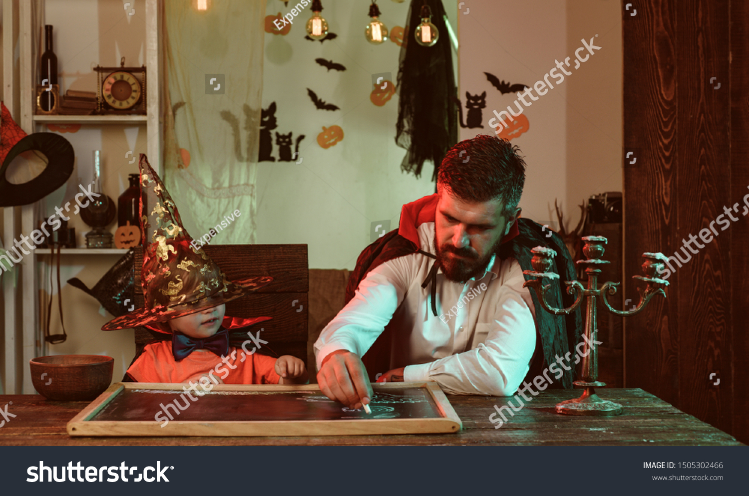 Halloween Game Father Son Make Halloween Stock Photo Edit Now