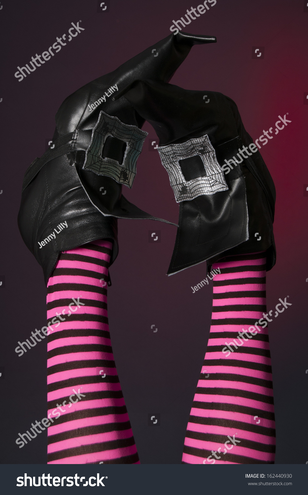 Halloween Witchs Feet Legs Upside Down Stock Photo Edit Now 162440930