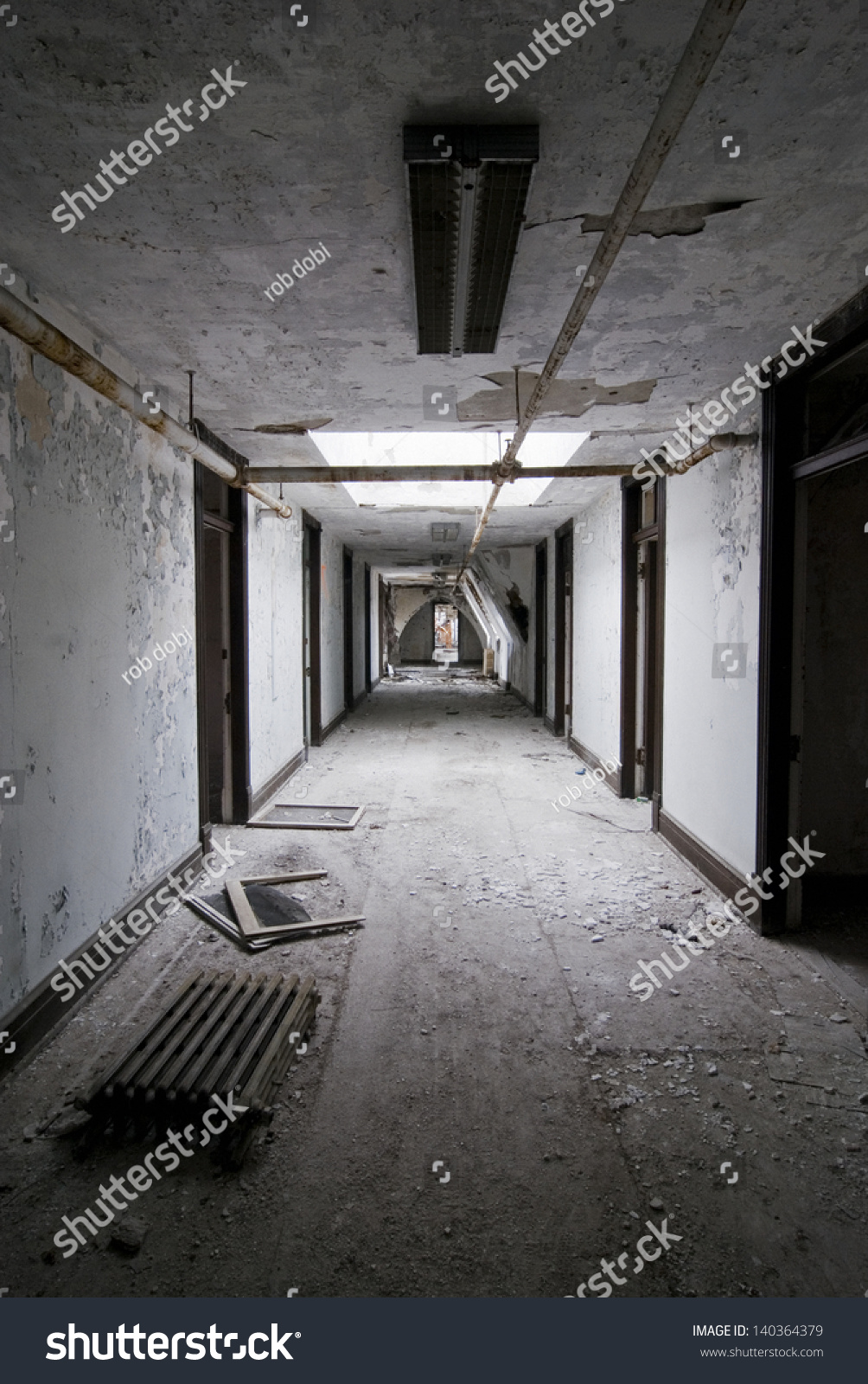 Hallway Inside Abandoned Mental Hospital Stock Photo 140364379 ...