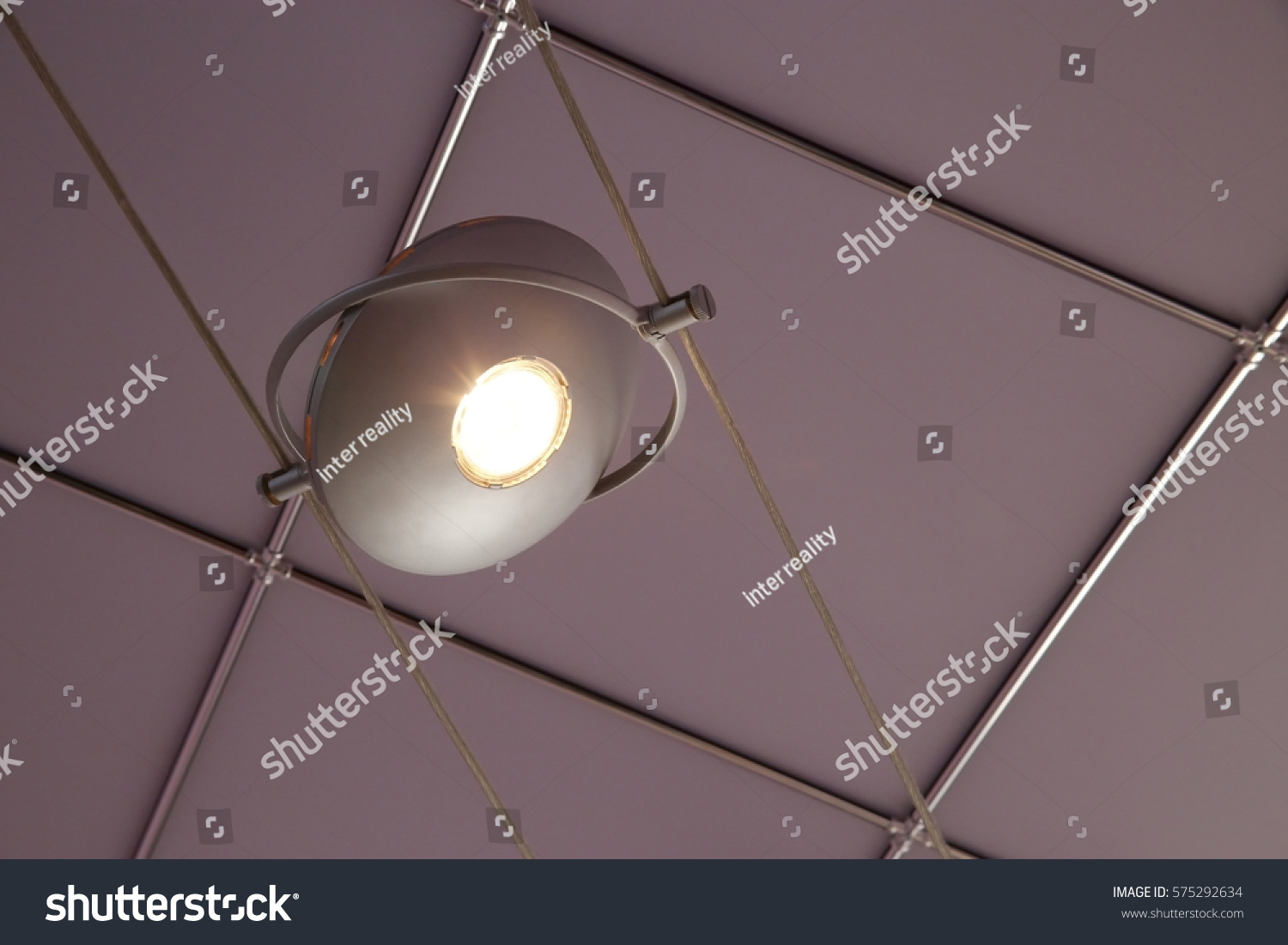 Halogen Lamp Spot Light Against Suspended Stock Photo Edit Now