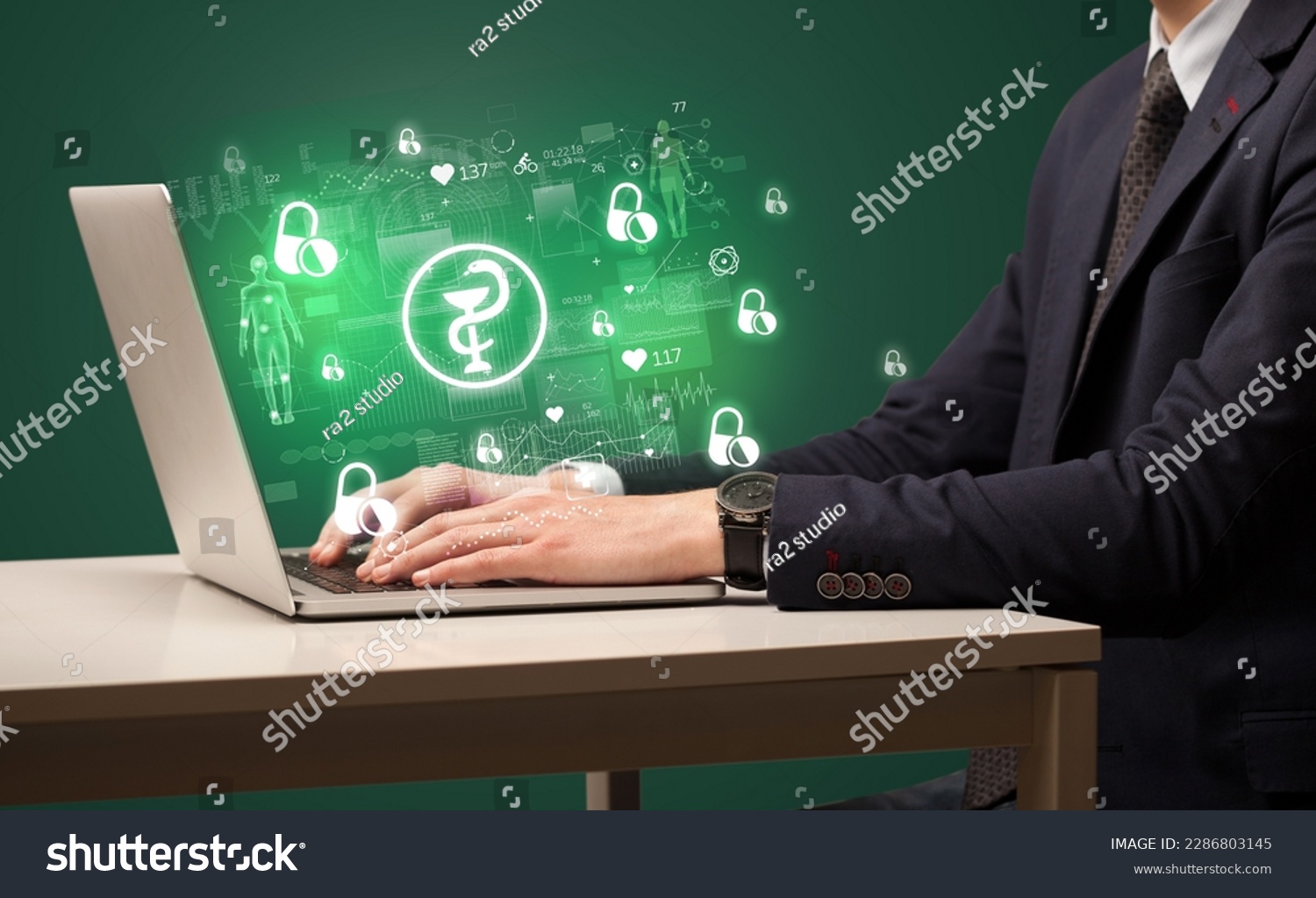  Ocean Colored Classic  Template Design Featuring Hand Browsing on the Internet for Medical Issues