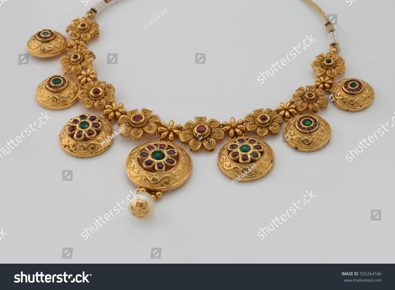 Hand Crafted Gold Necklace Jewellery On Stock Photo 555264166 ...