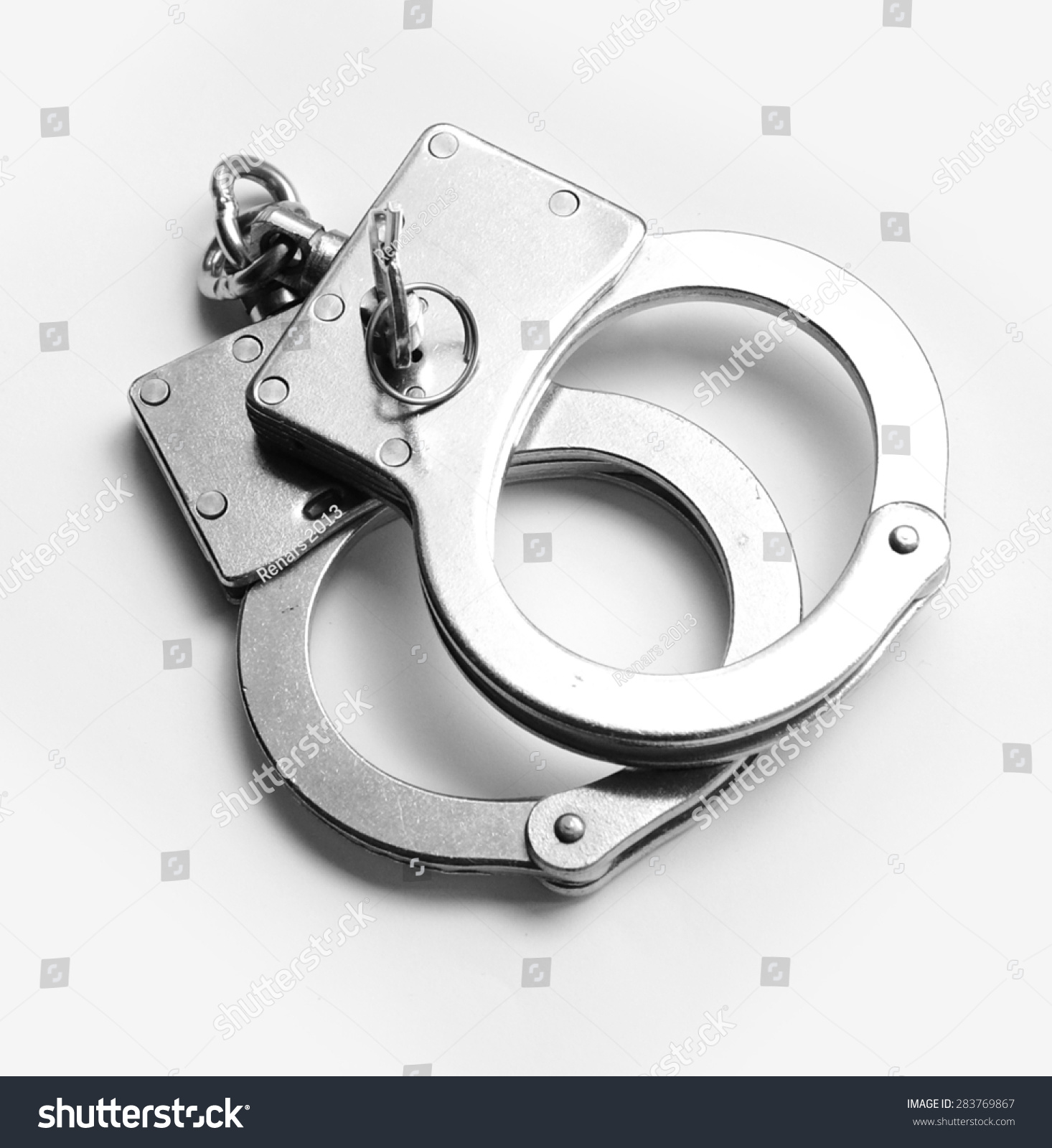 Hand Cuffs Captures Criminal Who Breaking Law Stock Photo 283769867 ...