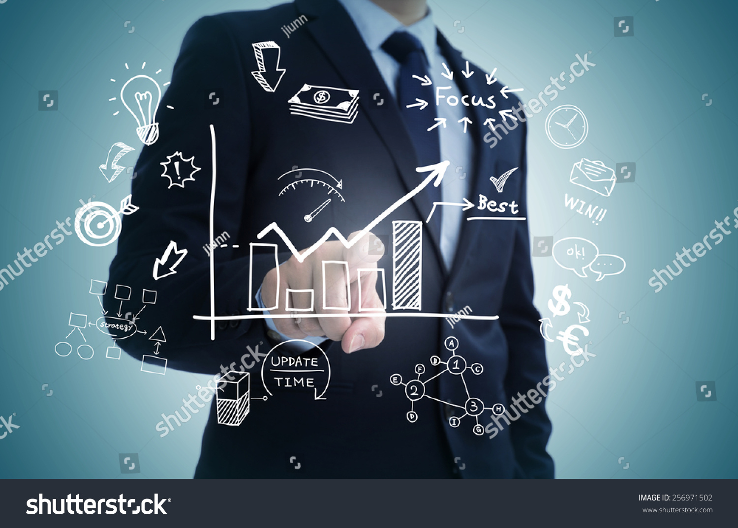 Hand Draw Business Sketches Doodle Infographic Stock Photo 256971502 ...