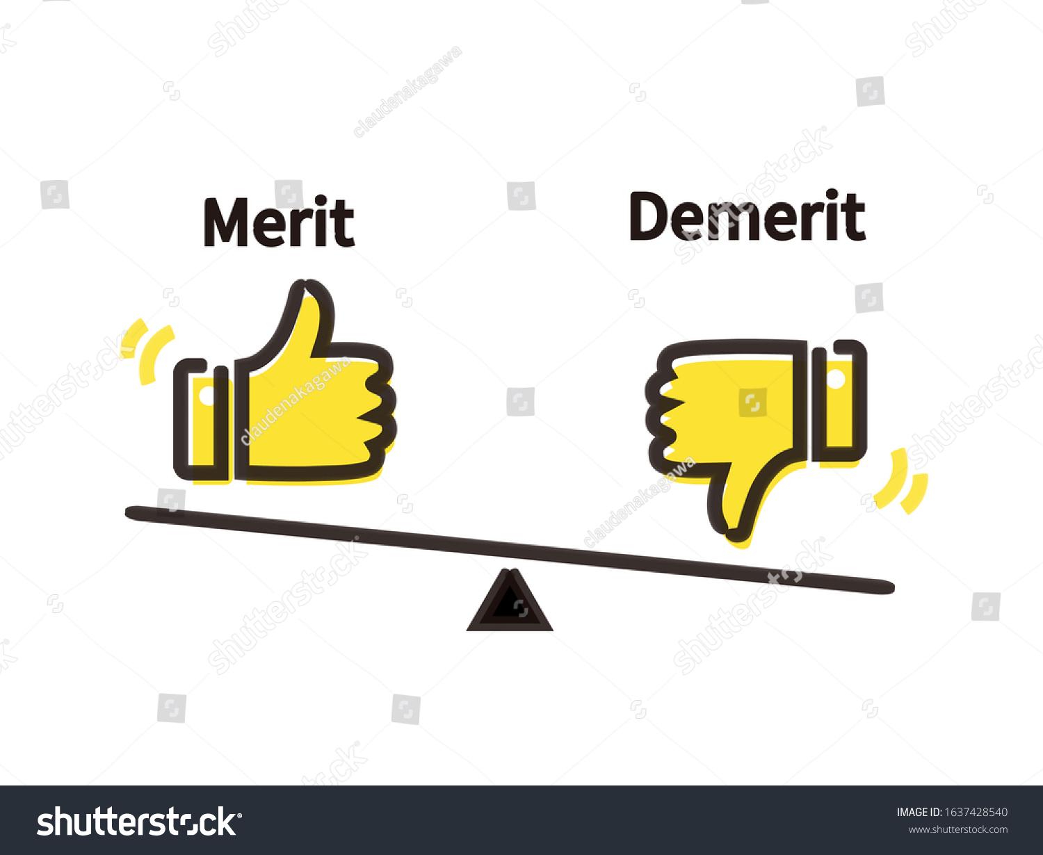 Hand Drawing Balance Merit Demerit Imageillustration のイラスト素材