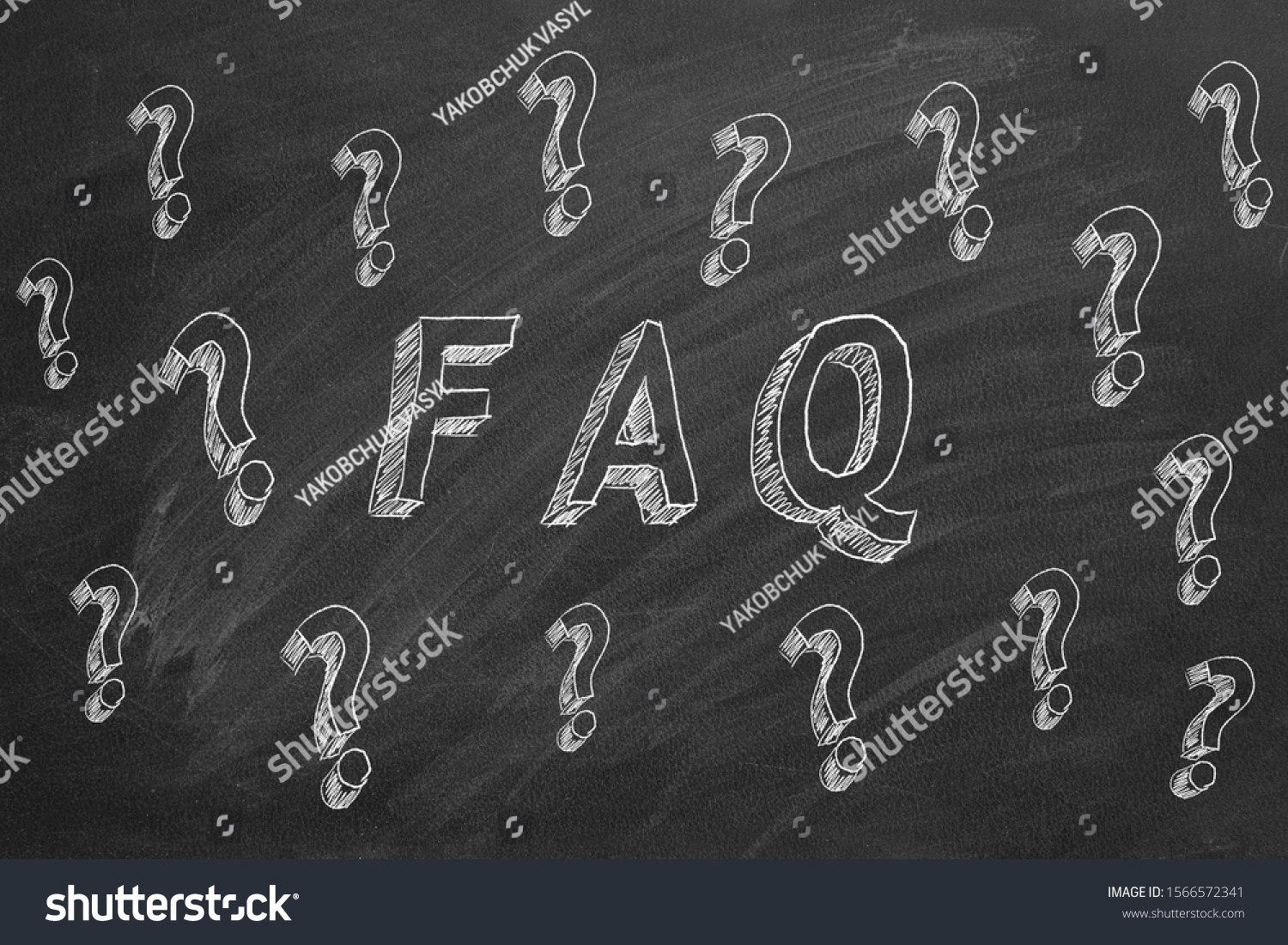 Hand Drawing Question Marks Text Faq Stock Photo 1566572341 | Shutterstock