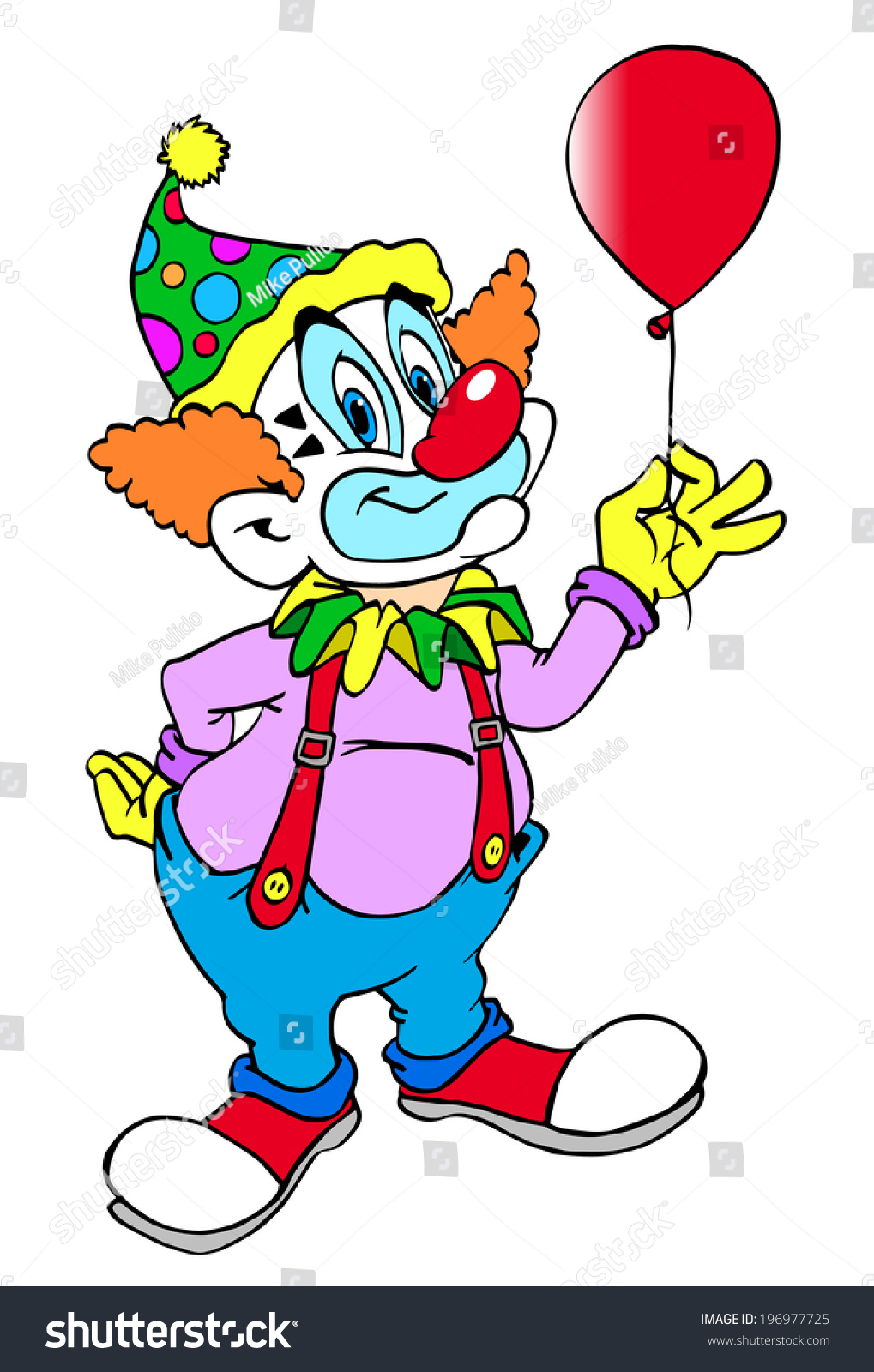 Hand Drawn Cartoon Clownfunny Clown Stock Illustration 196977725 ...