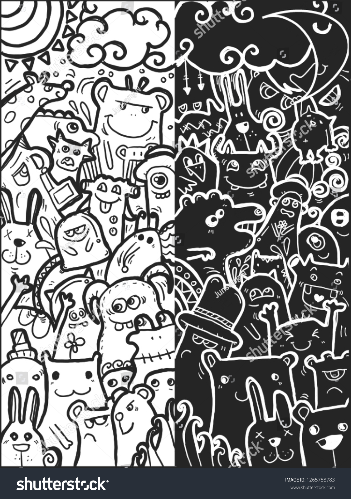 Hand Drawn Cartoon Illustrationcartoon Crowd Doodle Stock Illustration ...