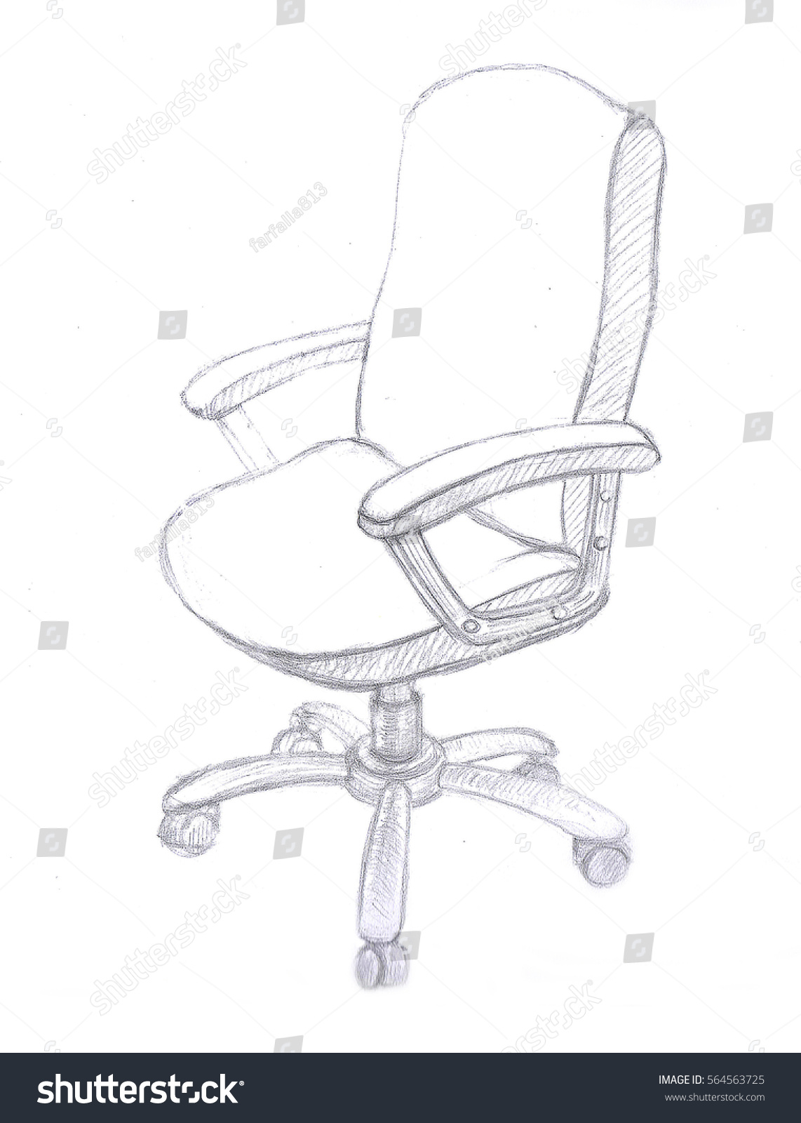 Hand Drawn Computer Chair Stock Illustration 10