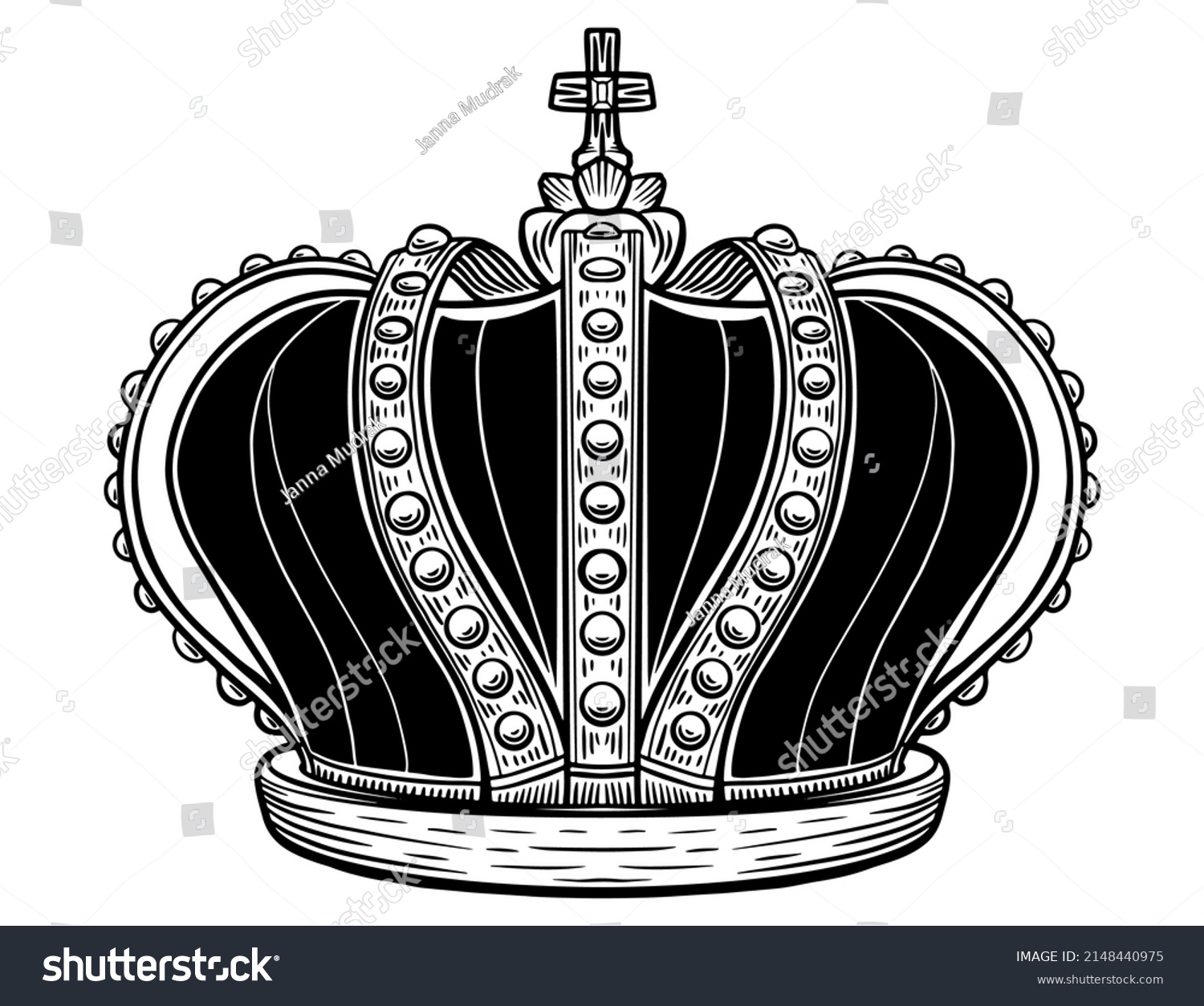 Hand Drawn Crown Luxury Crowns Sketch Stock Illustration 2148440975 ...