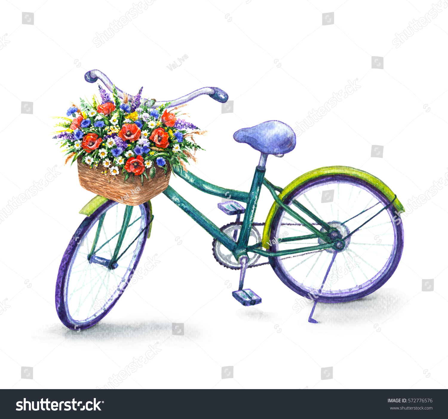 green bike with basket