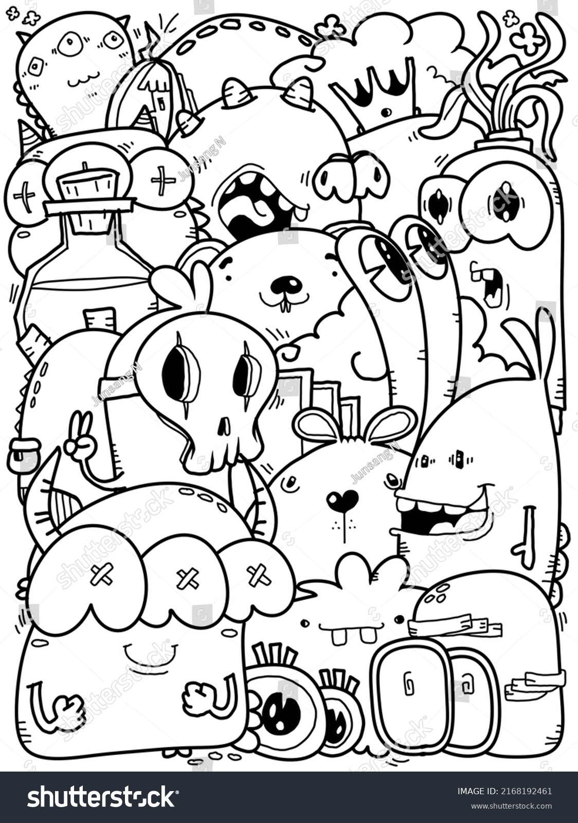 Handdrawn Illustrations Monsters Doodle Hand Drawn Stock Illustration ...