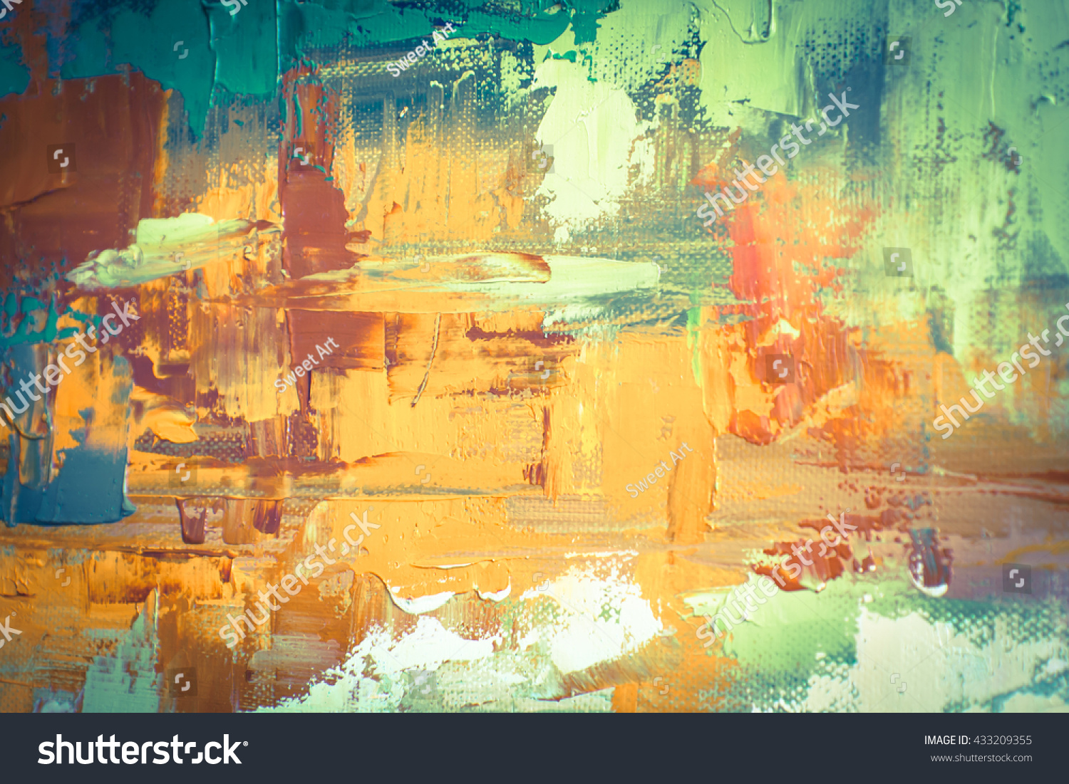 Hand Drawn Oil Painting Abstract Art Stock Illustration 433209355 ...