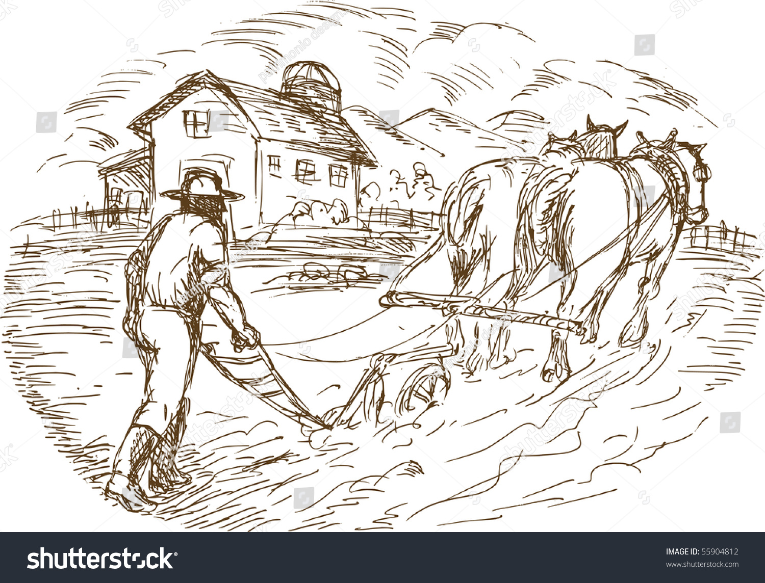 Hand Drawn Sketched Vector Illustration Farmer Hand Drawn Sketched Vector Illustration Farmer