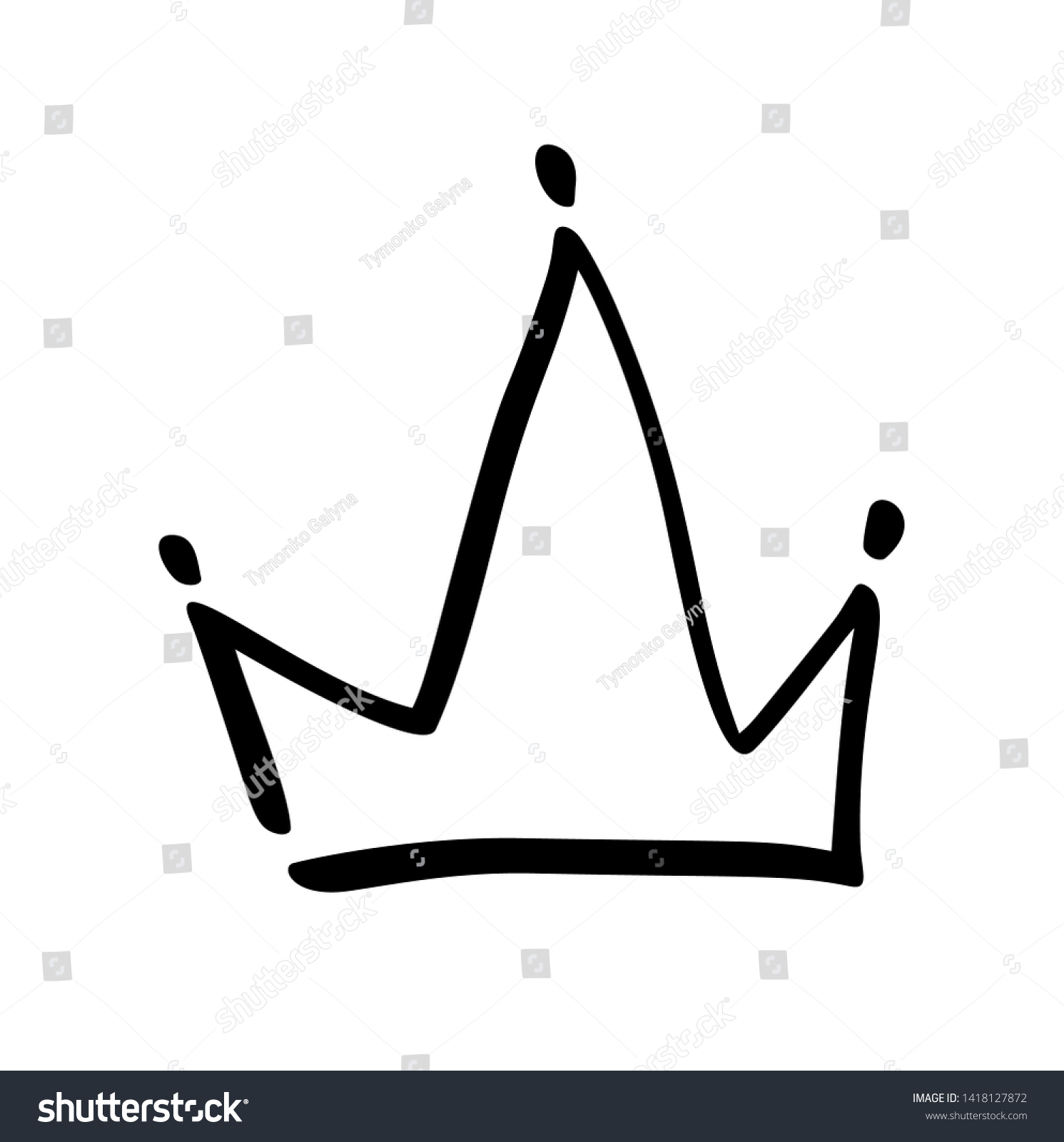 Hand Drawn Symbol Stylized Crown Drawn Stock Illustration 1418127872 ...