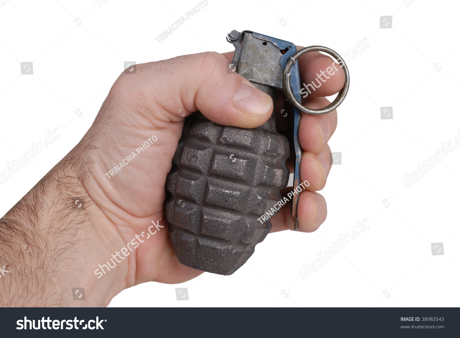 Hand Grenade In A Man'S Hand Isolated Over A White Background Stock ...