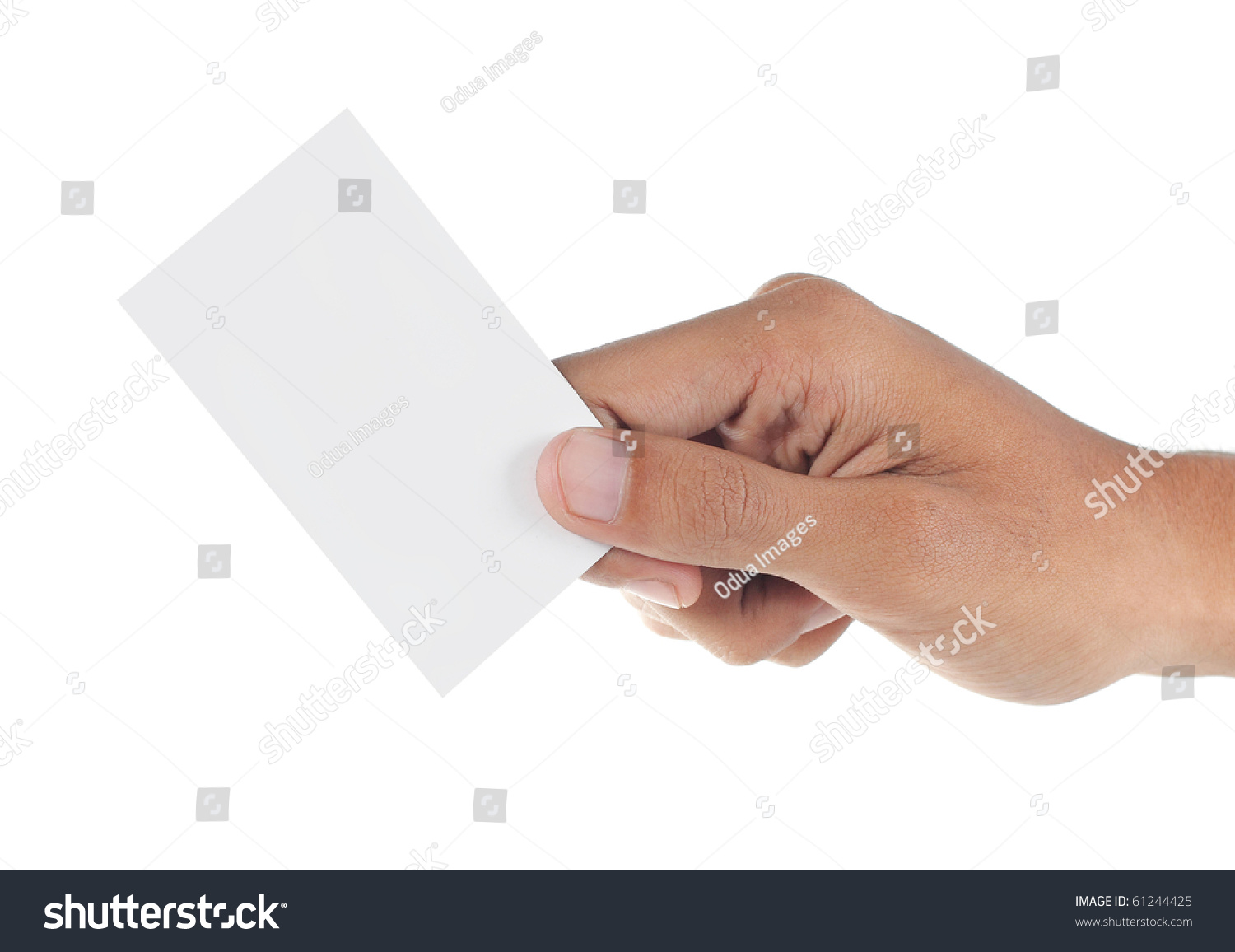 Hand Holding Business Card Stock Photo (Edit Now) 61244425