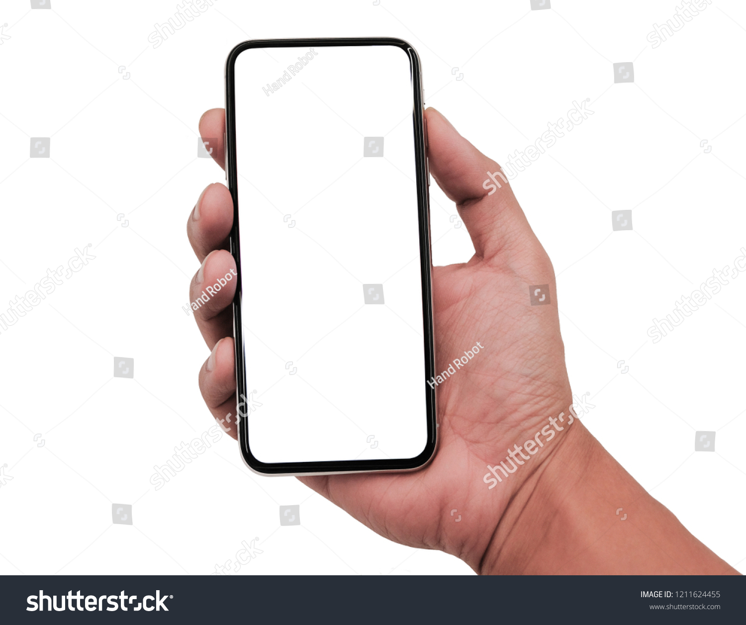 Hand Holding Black Slim Smartphone Similar Stock Photo Edit Now