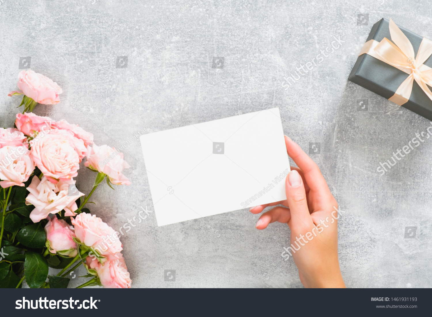 Download Hand Holding Blank Paper Card Mockup Stock Photo Edit Now 1461931193 PSD Mockup Templates